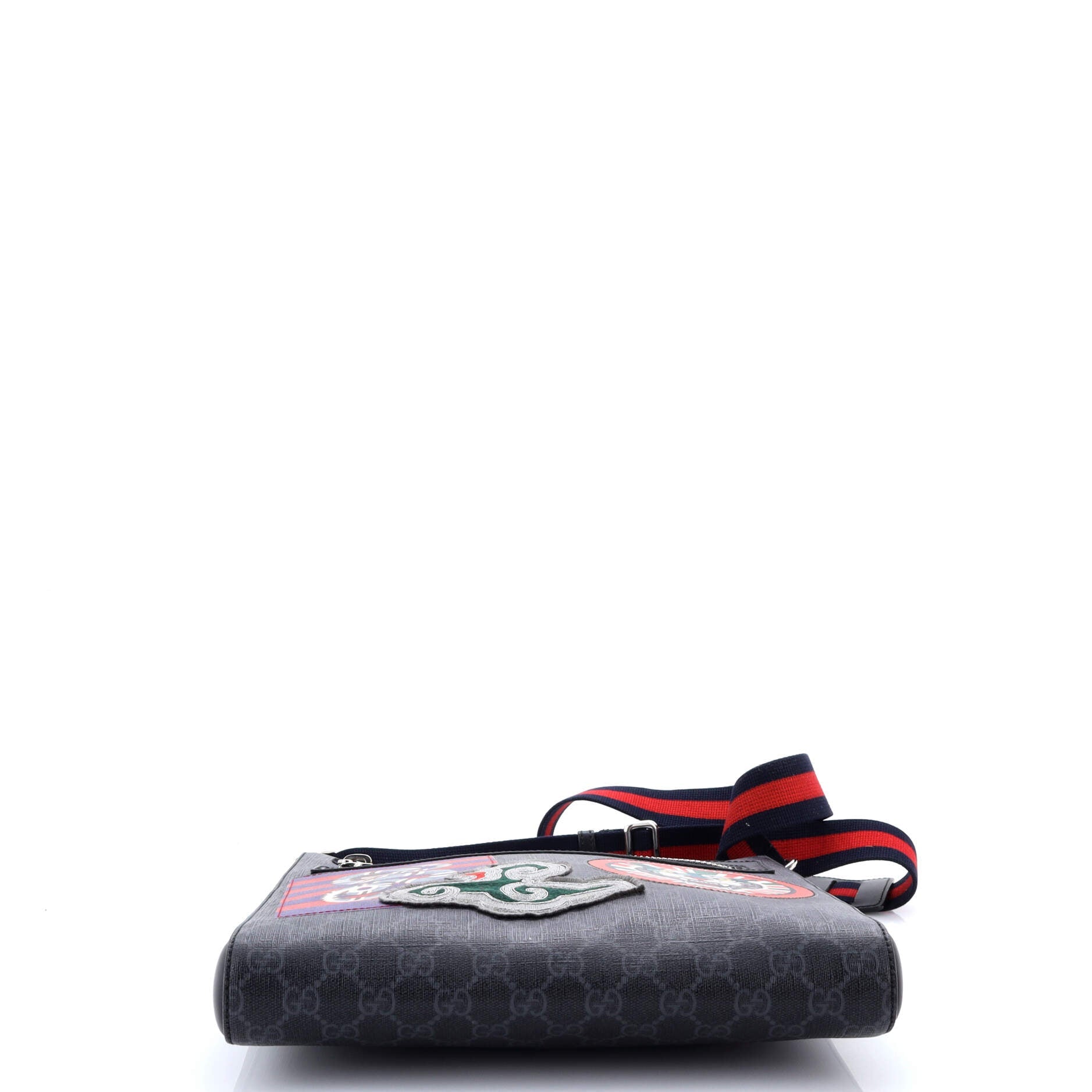 Gucci Night Courrier Zip Messenger GG Coated Canvas with Applique Medium
