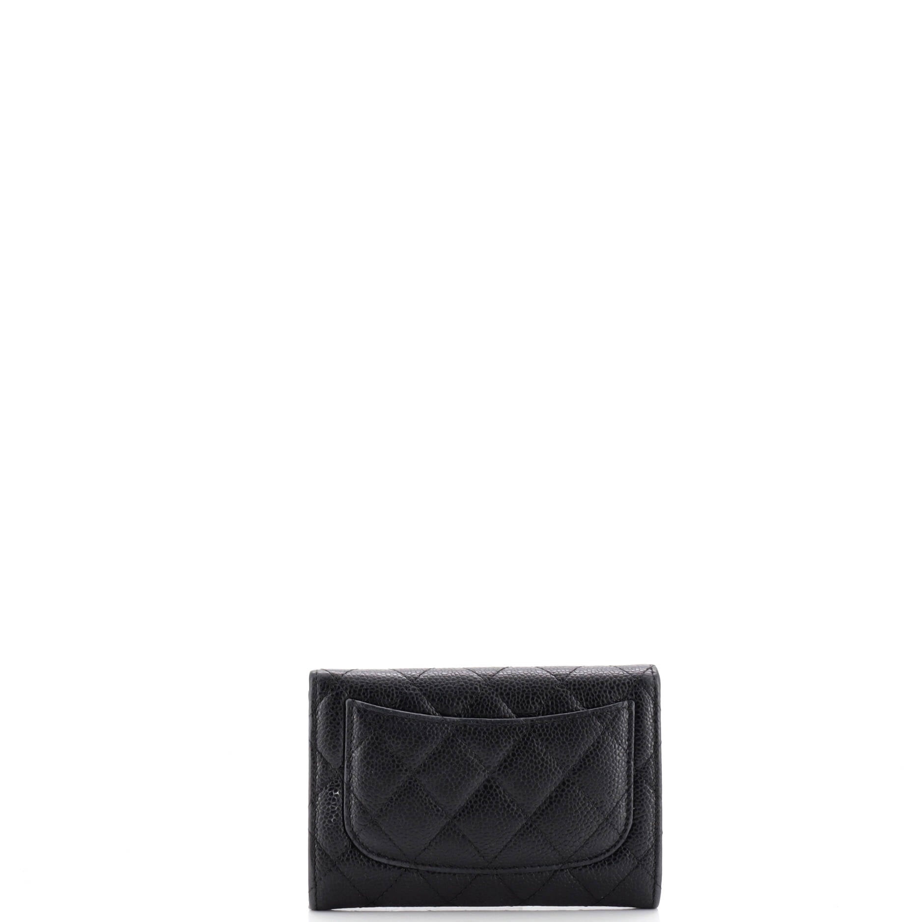 Chanel CC Gusset Classic Flap Wallet Quilted Caviar Medium