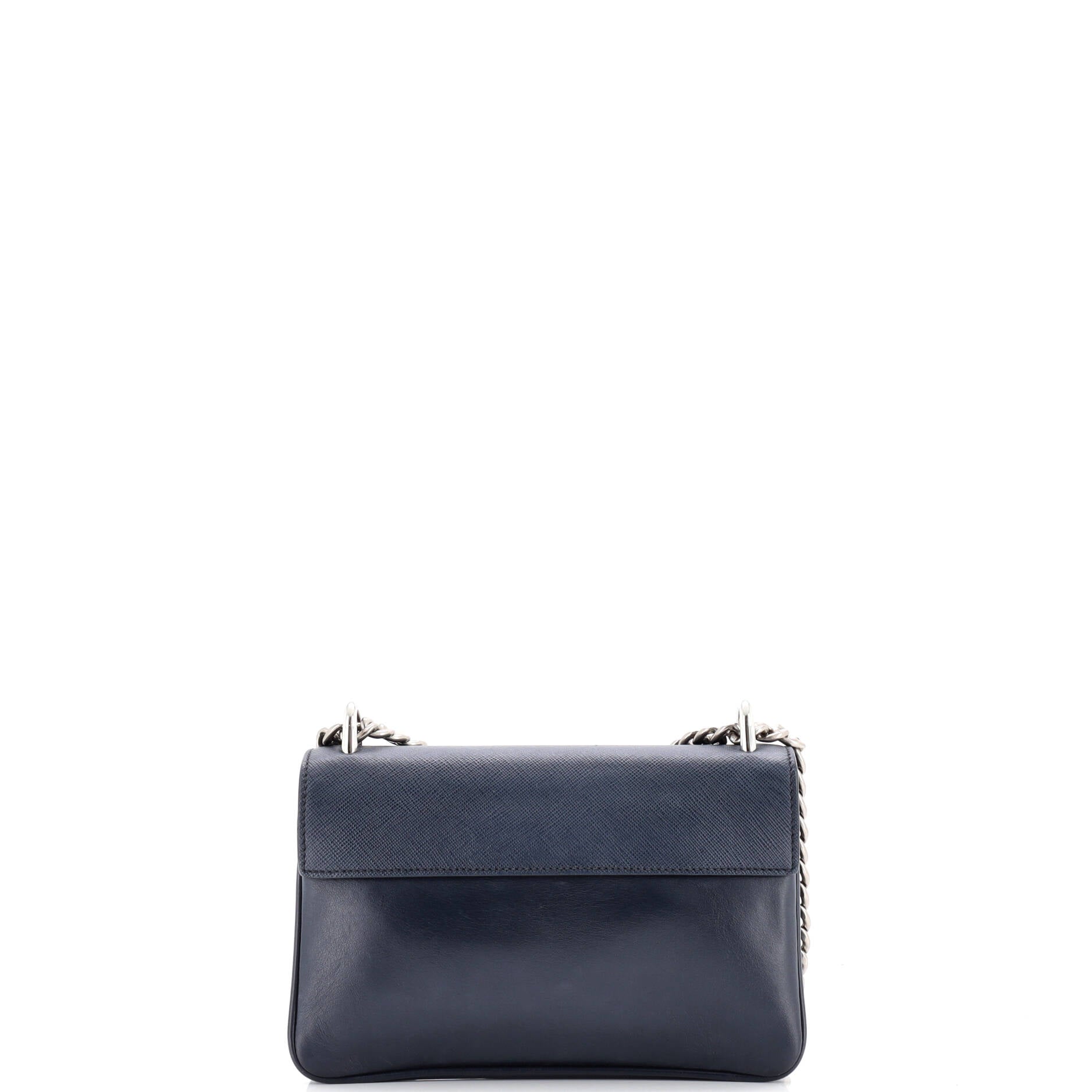 Prada Chain Flap Crossbody Bag Saffiano and Soft Calf Small