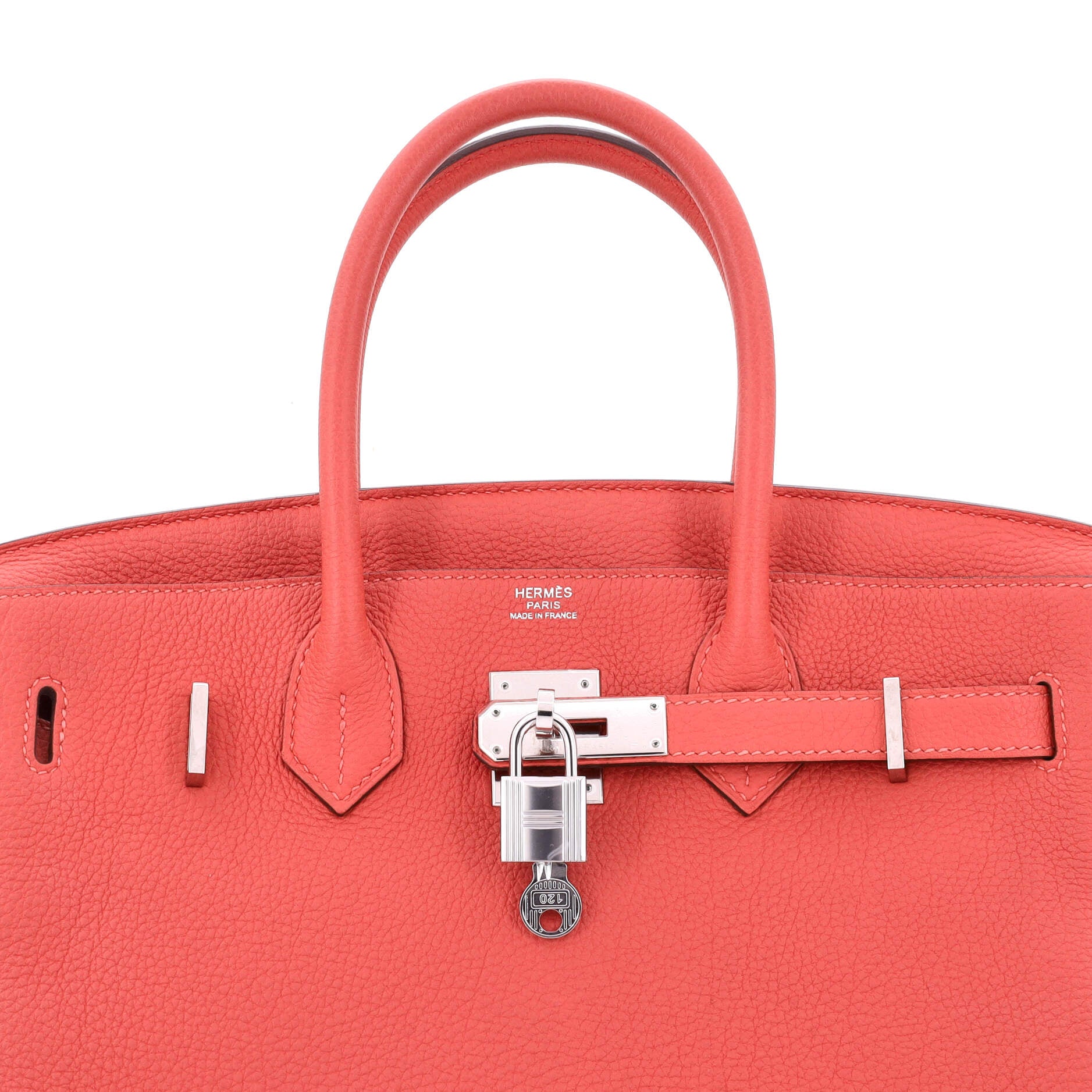 Hermes Birkin Handbag Red Togo with Palladium Hardware 30