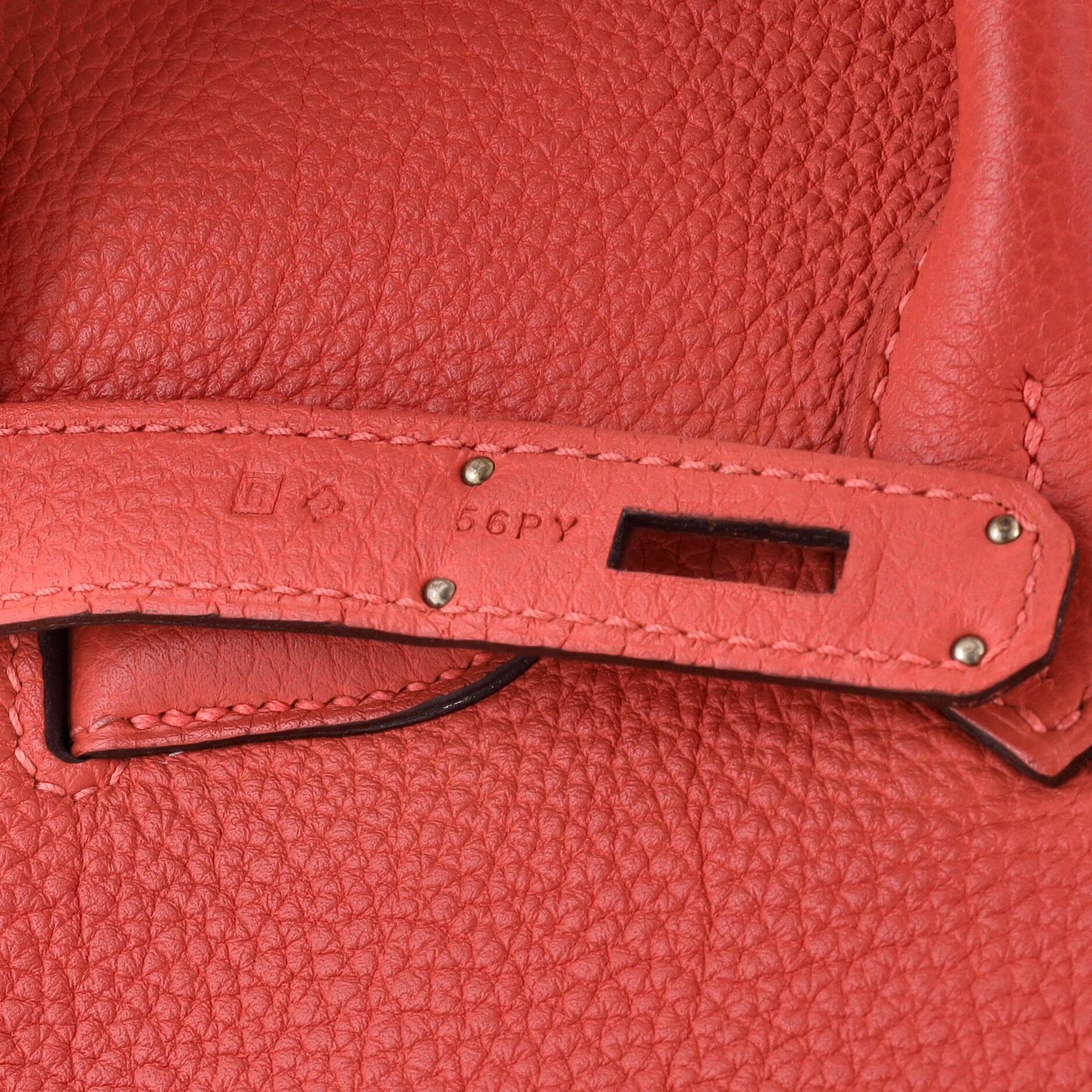 Hermes Birkin Handbag Red Togo with Palladium Hardware 30