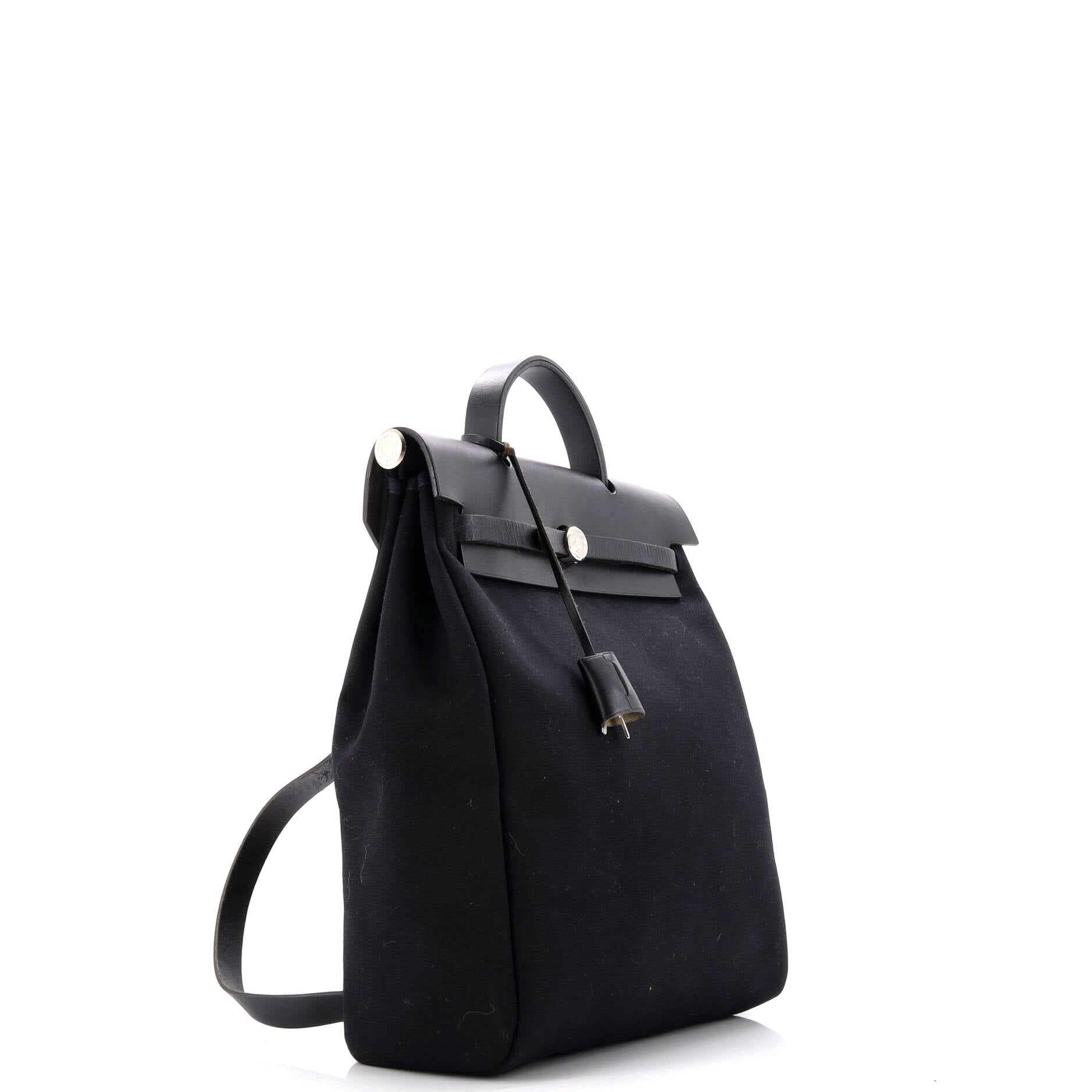 Hermes Herbag A Dos Zip Backpack Toile and Leather