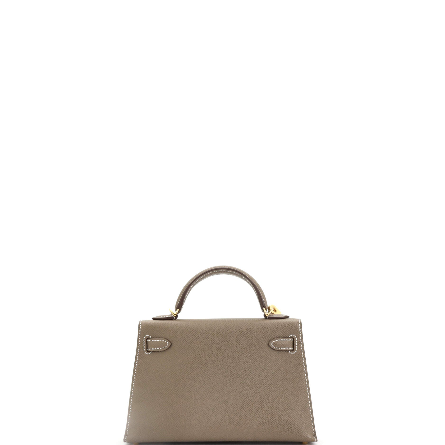 Hermes Kelly Mini II Bag Grey Epsom with Gold Hardware 20