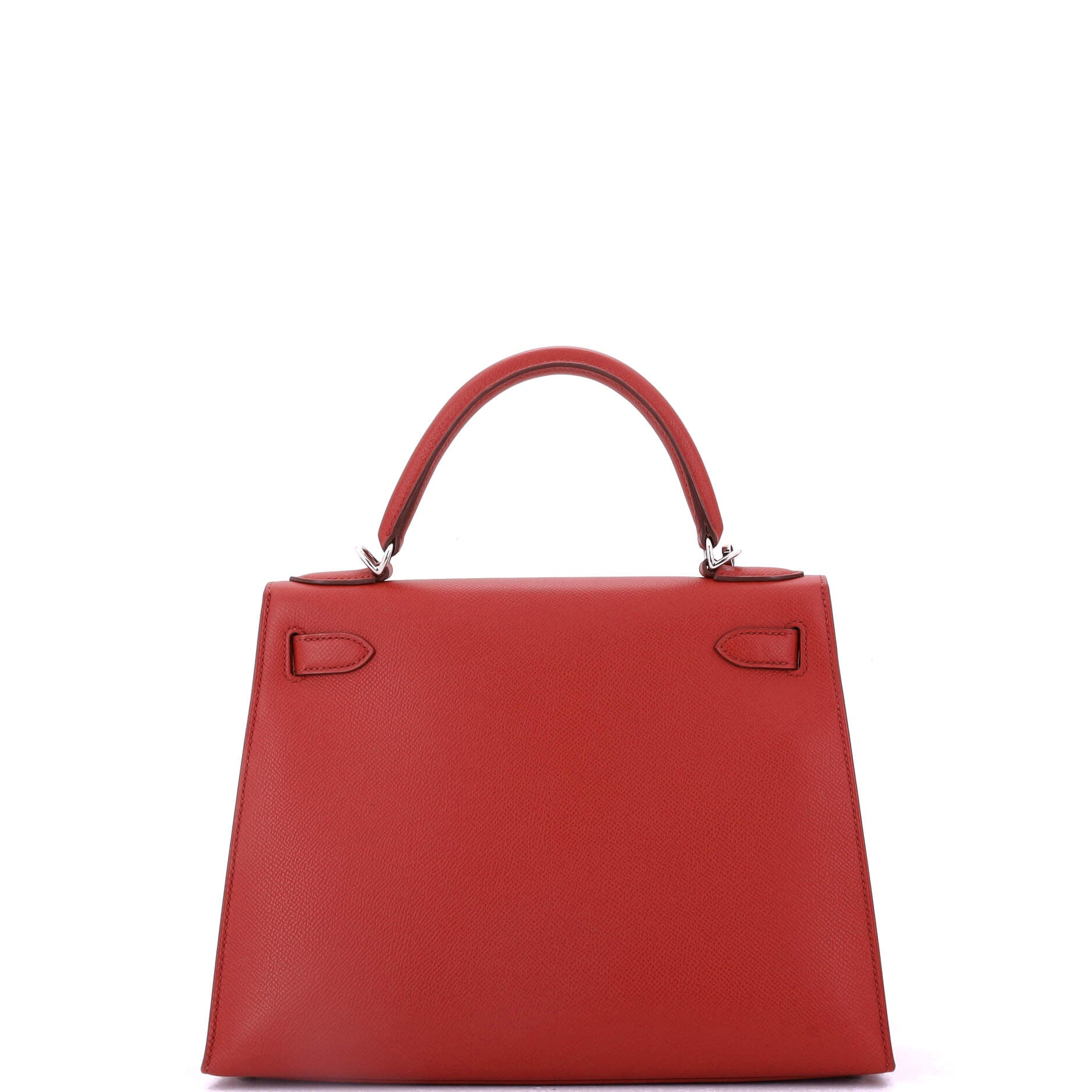 Hermes Kelly Handbag Red Epsom with Palladium Hardware 28
