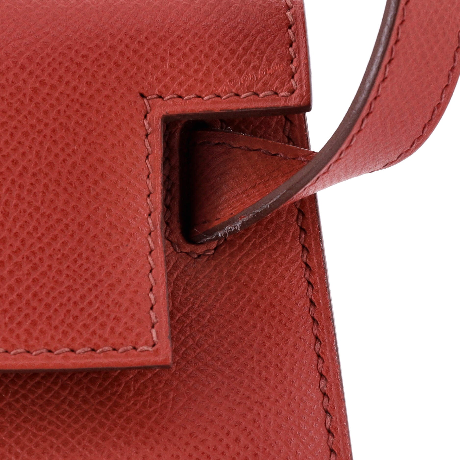 Hermes Kelly Handbag Red Epsom with Palladium Hardware 28