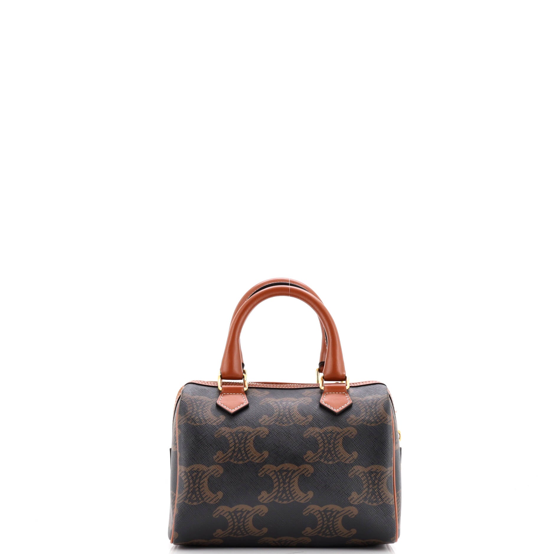 Celine Boston Bag Triomphe XL Coated Canvas Small