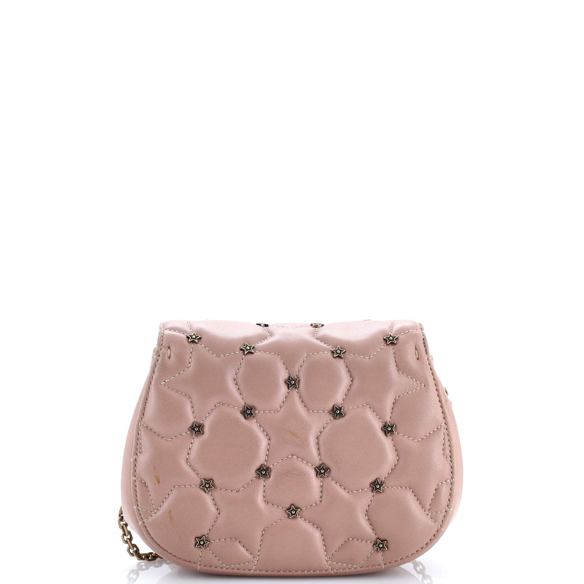 Christian Dior D-Fence Round Clutch with Chain Studded Leather Small