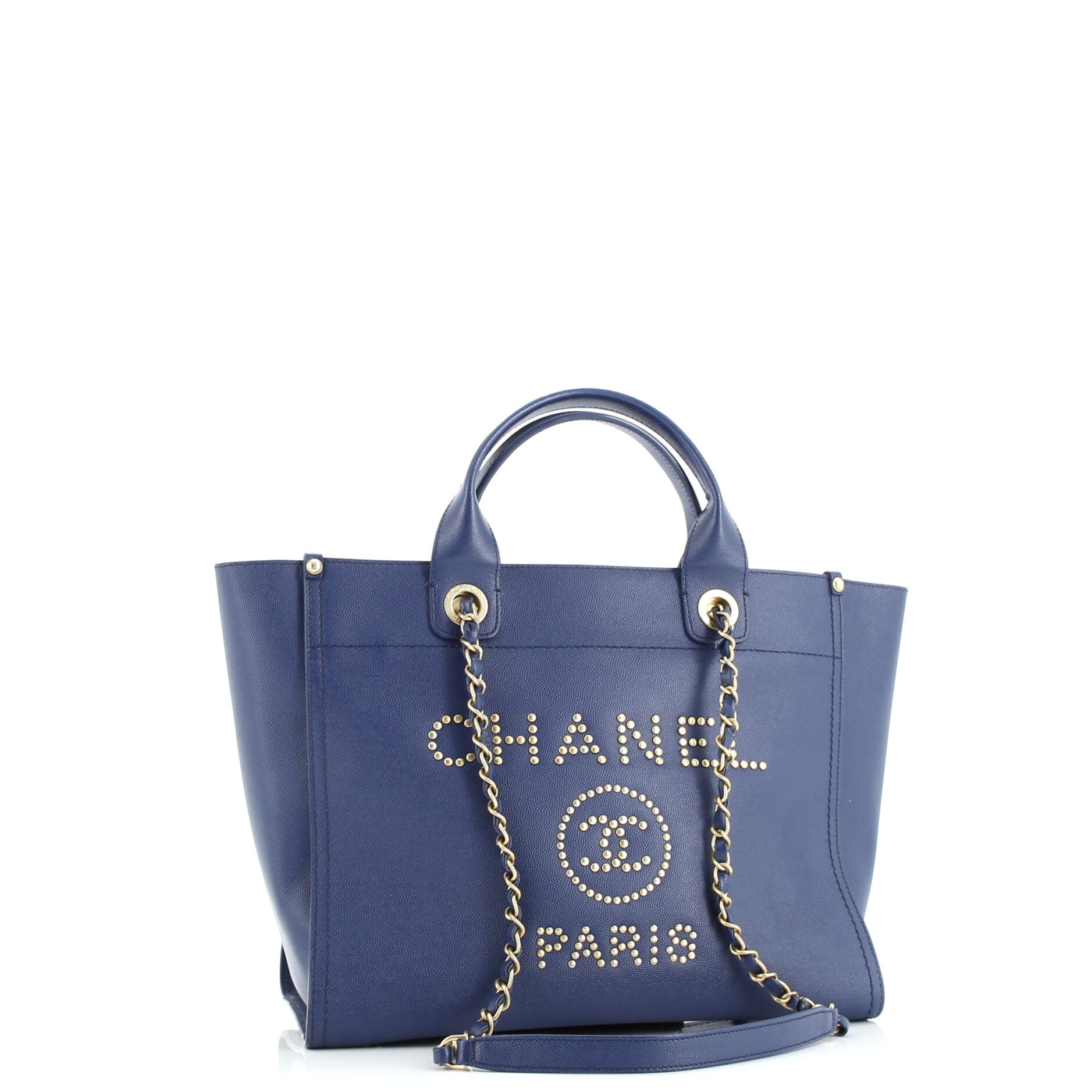 Chanel Deauville Tote Studded Caviar Small