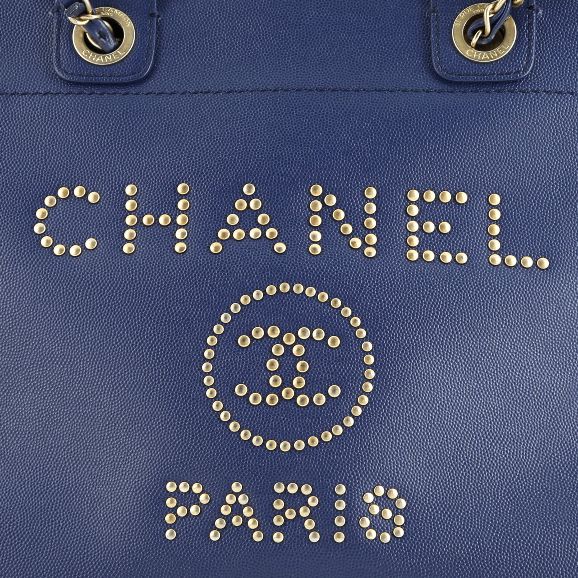 Chanel Deauville Tote Studded Caviar Small