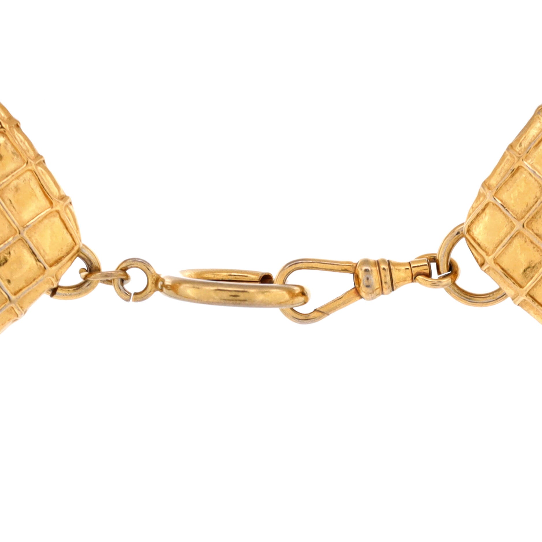 Chanel Vintage Choker Necklace Quilted Metal with Crystals