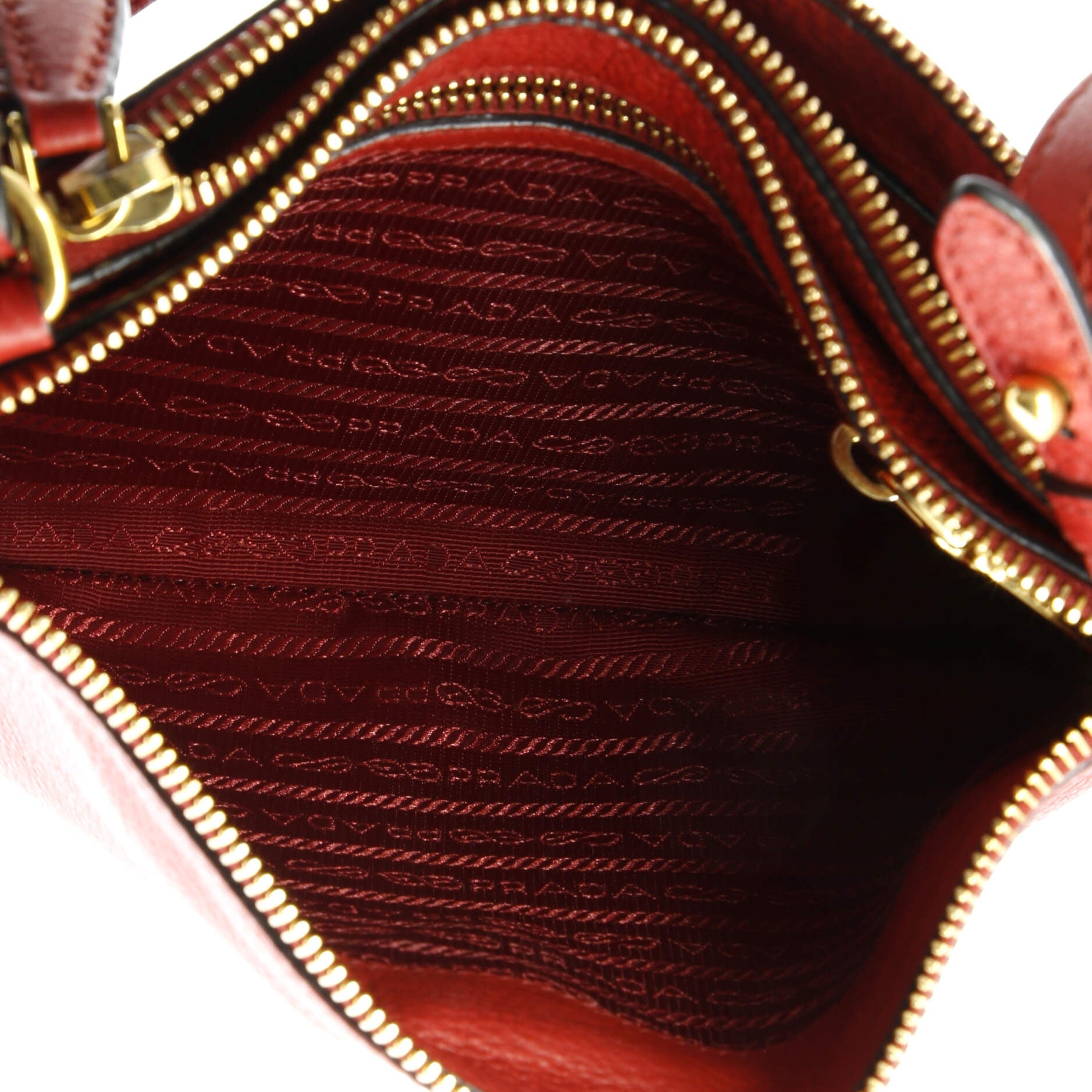 Prada Double Zip Crossbody Bag Vitello Daino Small