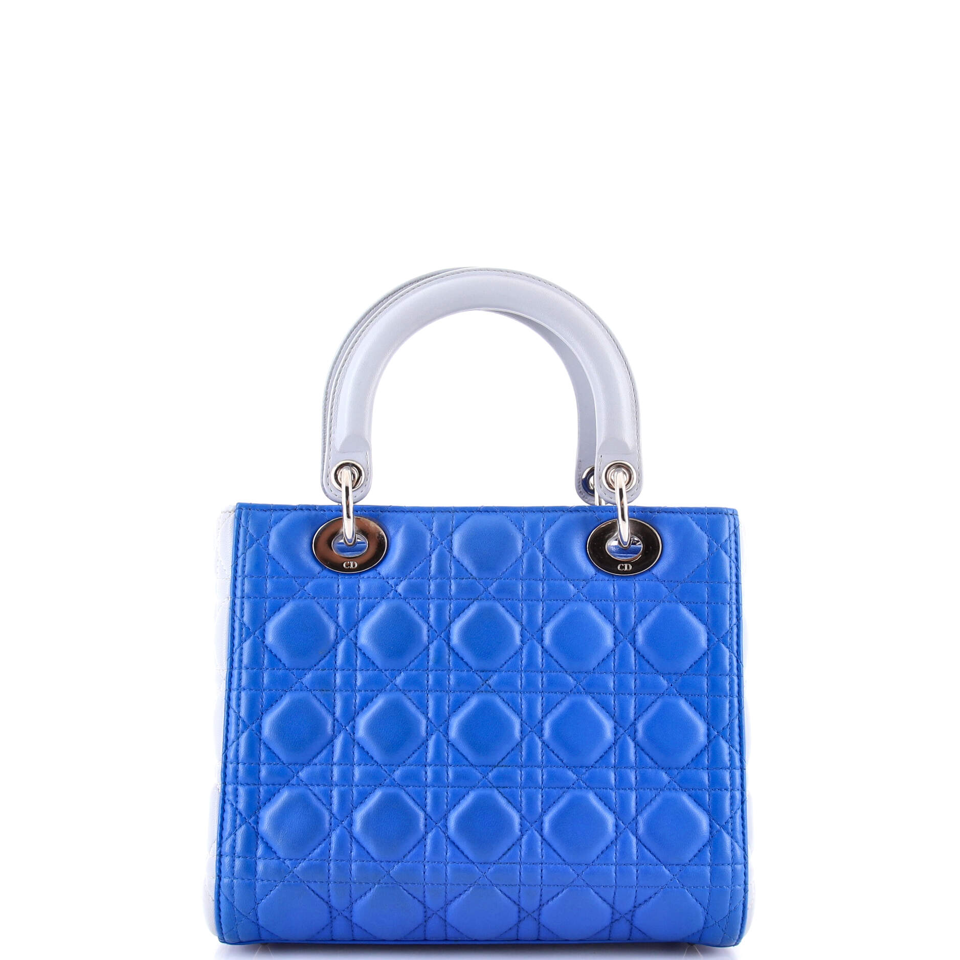 Christian Dior Bicolor Lady Dior Bag Cannage Quilt Lambskin Medium