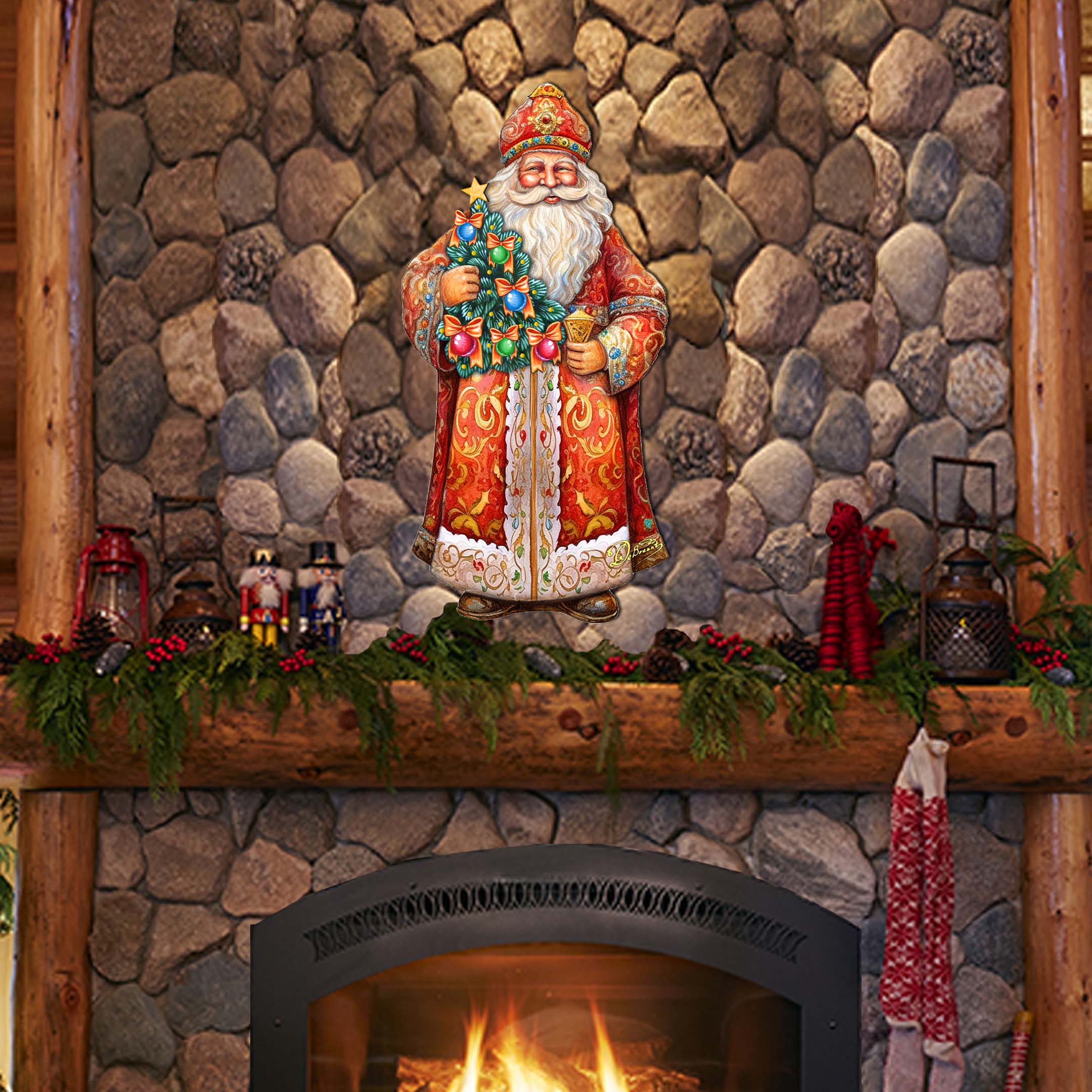 Santa's Tree of Joy Holiday Door Decor by G. Debrekht - Christmas Santa Snowman Decor - 8691418H