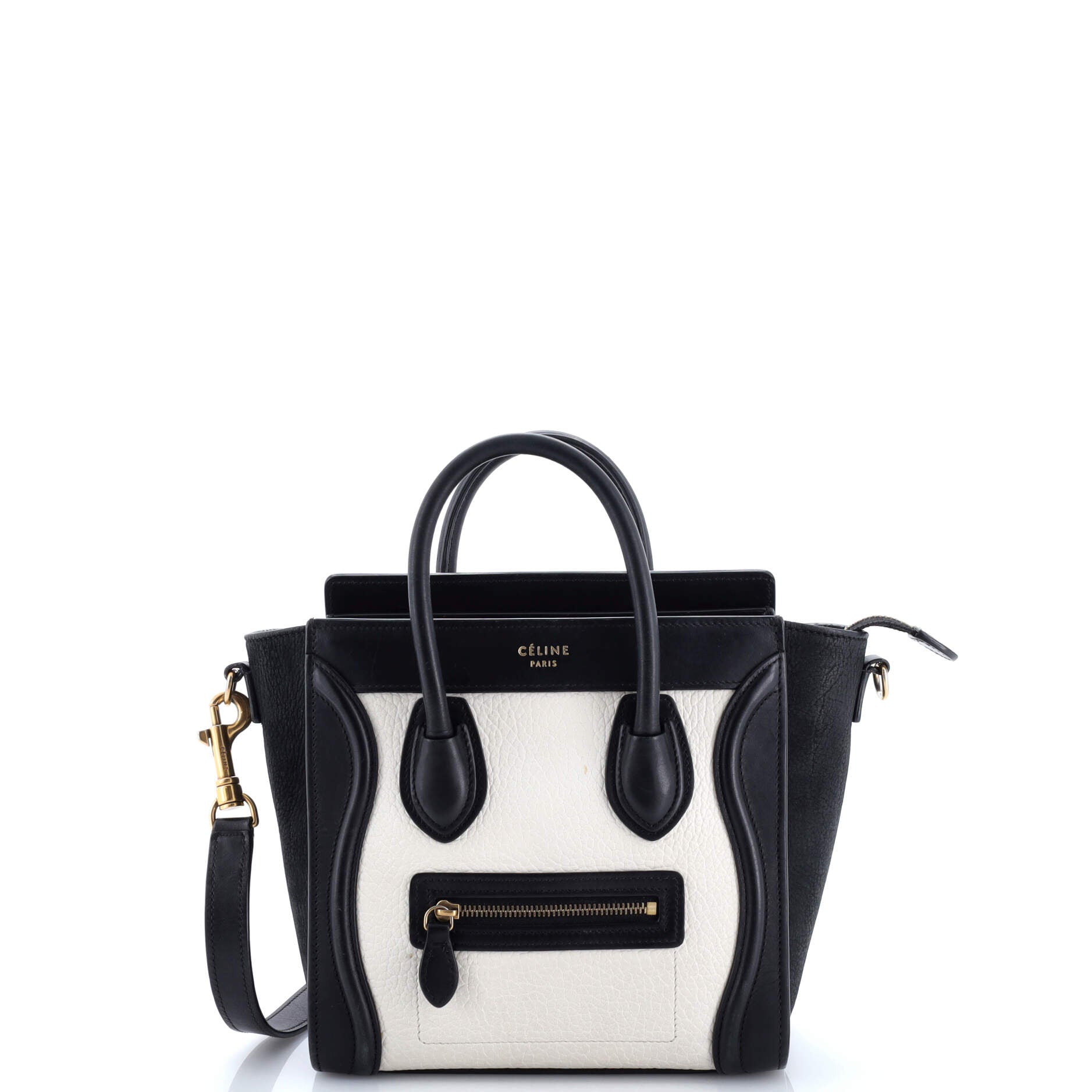Celine Bicolor Luggage Bag Grainy Leather Nano