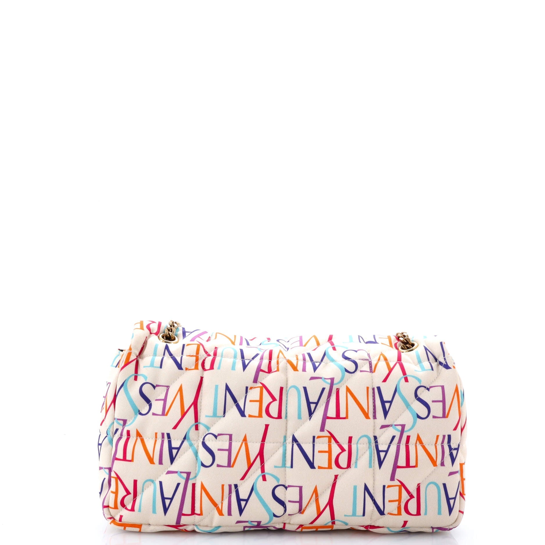 Saint Laurent Jamie Flap Bag Quilted Printed Silk Medium