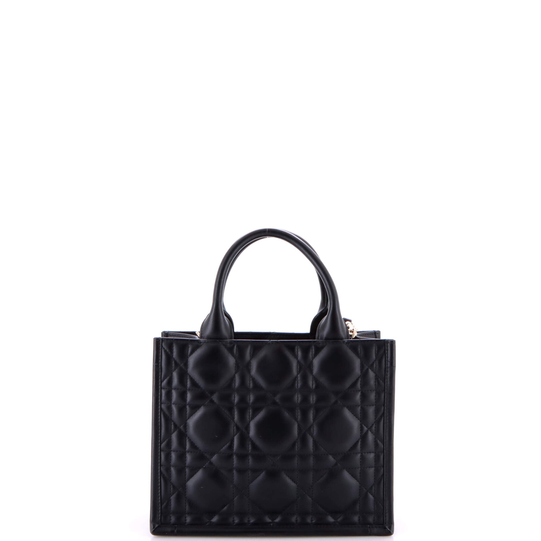 Christian Dior Book Tote with Strap Cannage Quilt Lambskin Small