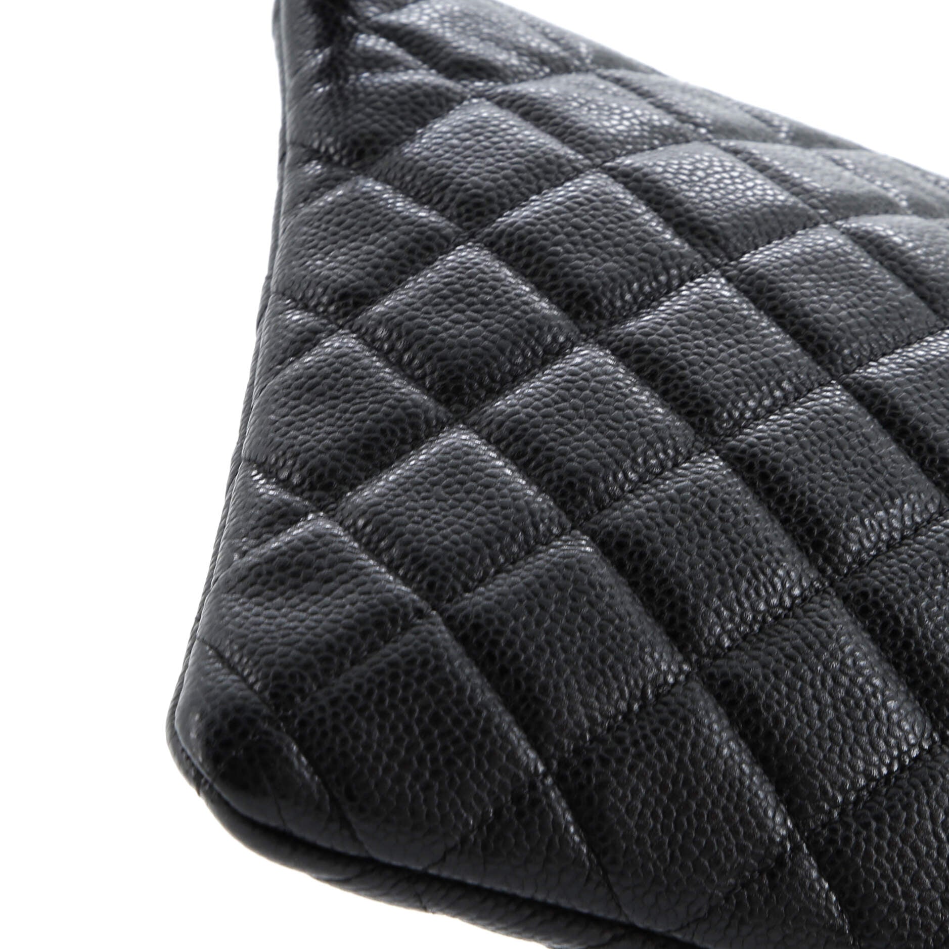 Chanel O Case Clutch Quilted Caviar Medium