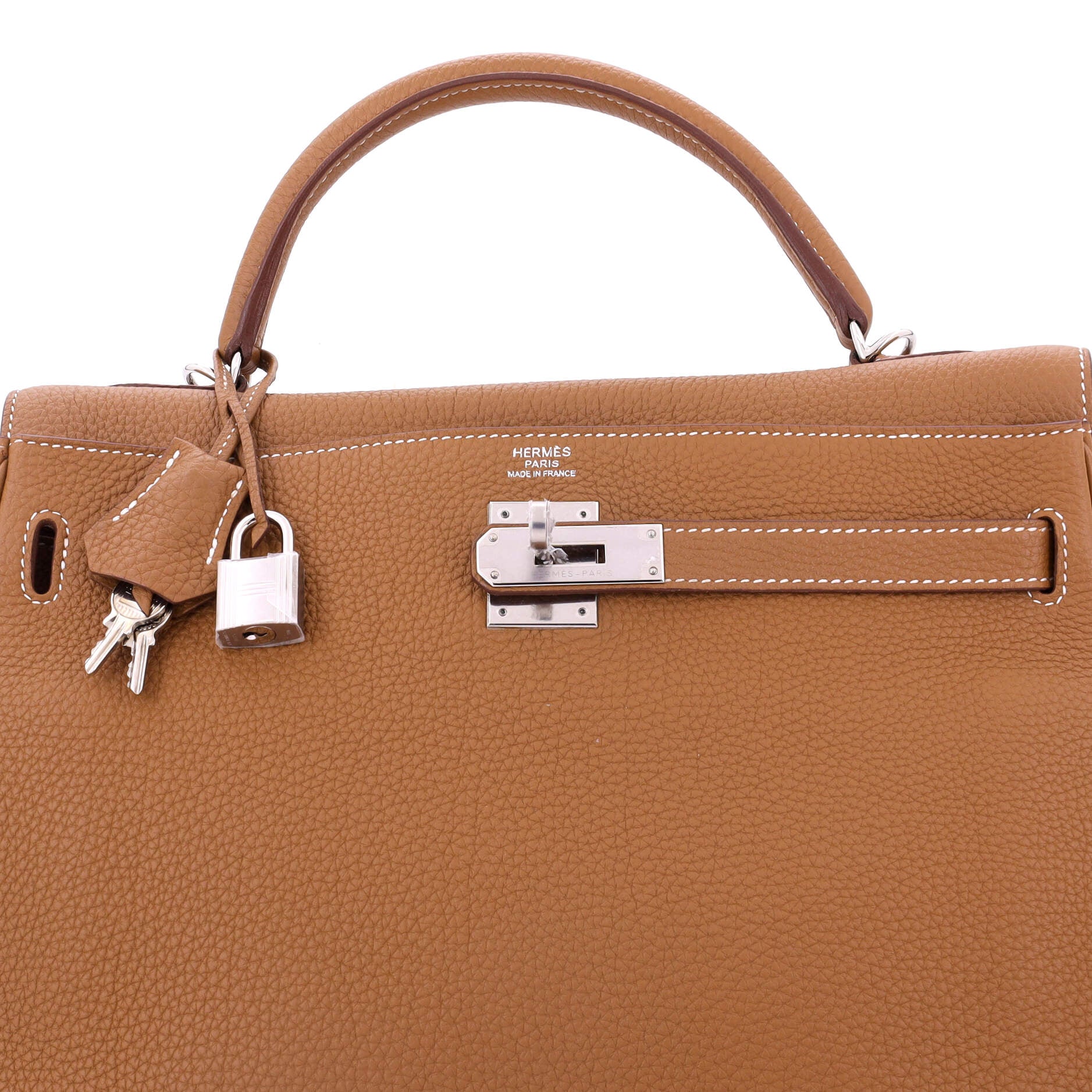 Hermes Kelly Handbag Brown Togo with Palladium Hardware 32
