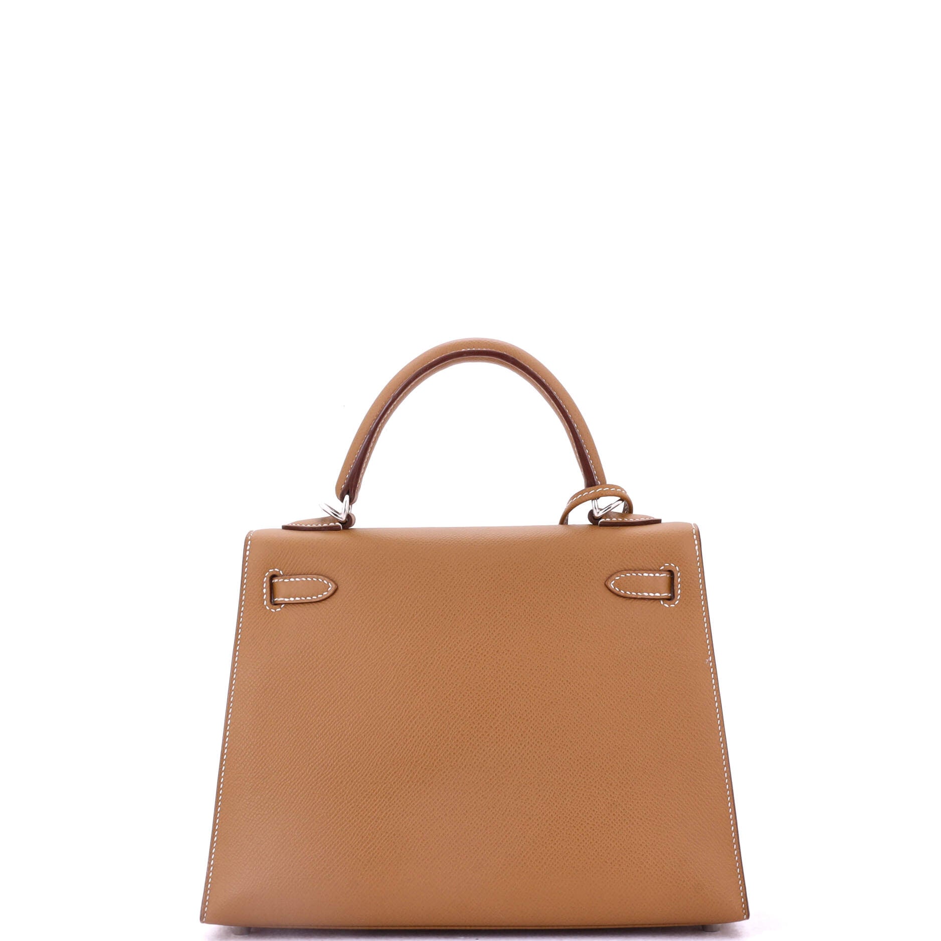 Hermes Kelly Handbag Brown Epsom with Palladium Hardware 25