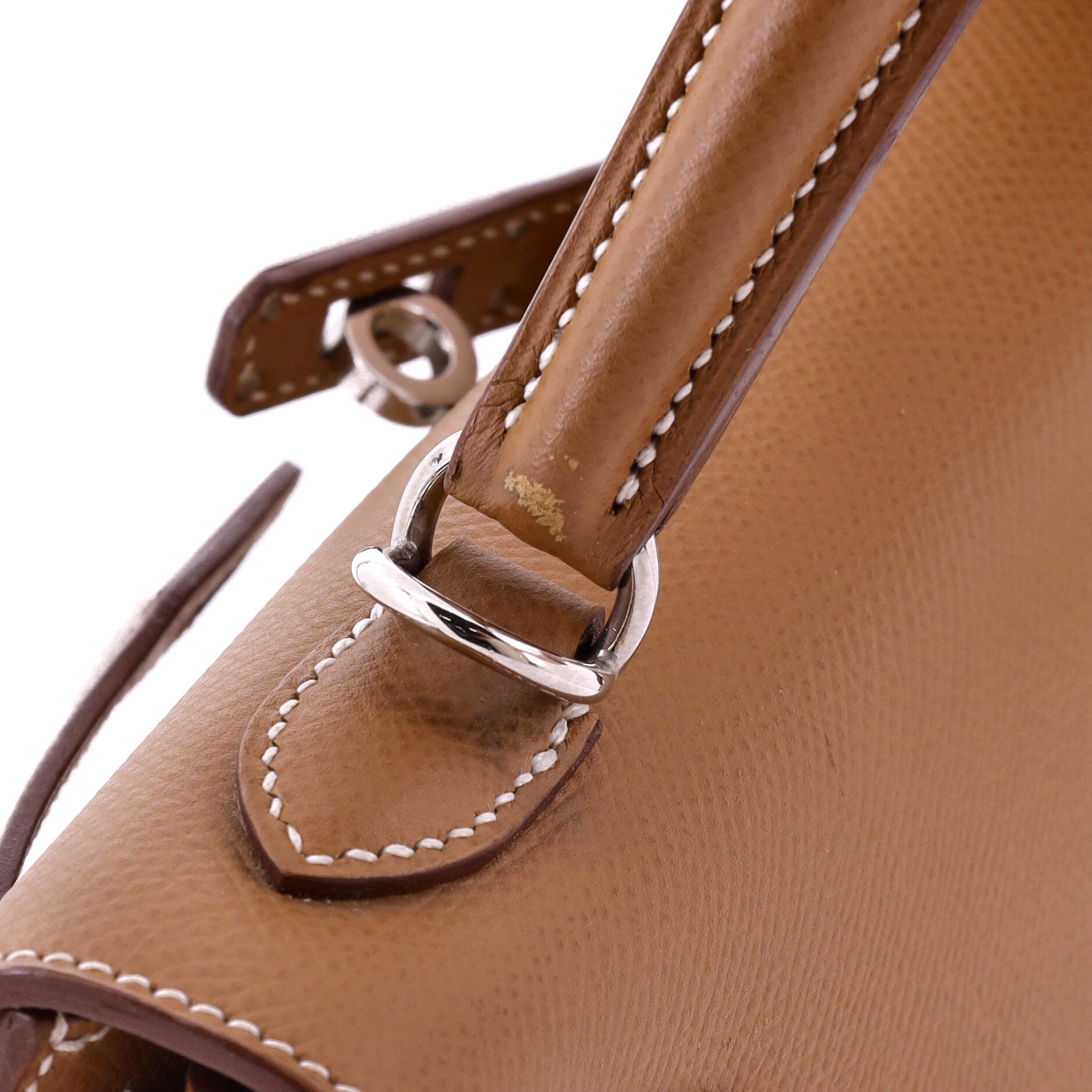 Hermes Kelly Handbag Brown Epsom with Palladium Hardware 25