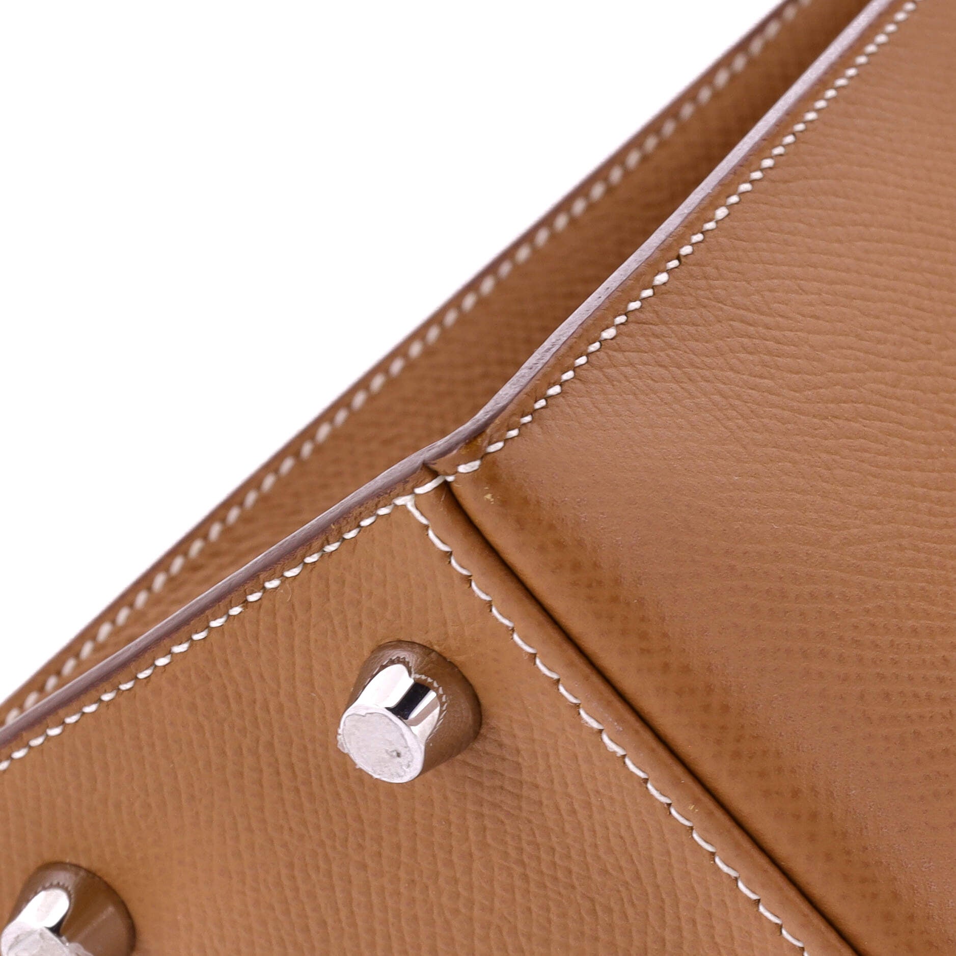 Hermes Kelly Handbag Brown Epsom with Palladium Hardware 25