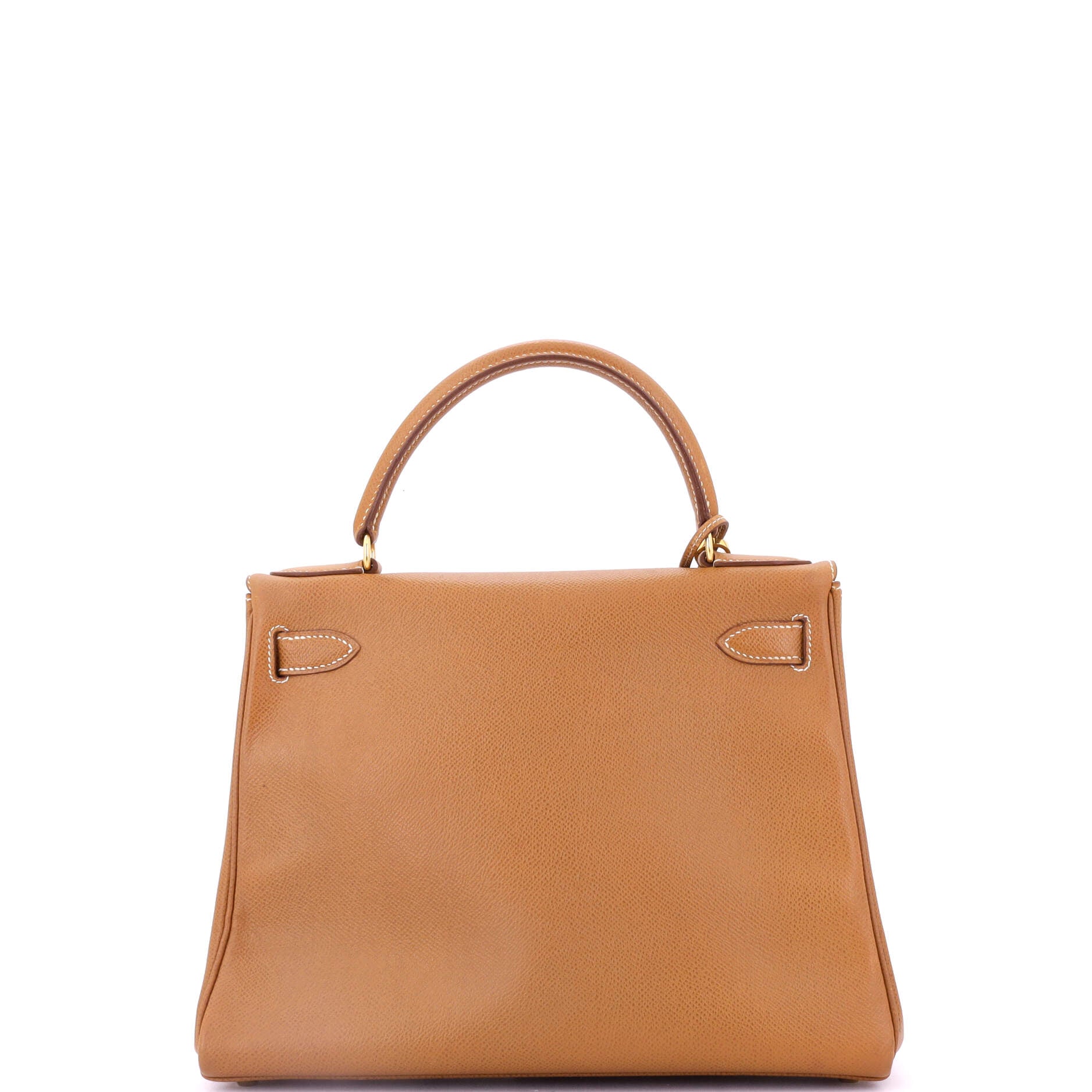 Hermes Kelly Handbag Brown Courchevel with Gold Hardware 28