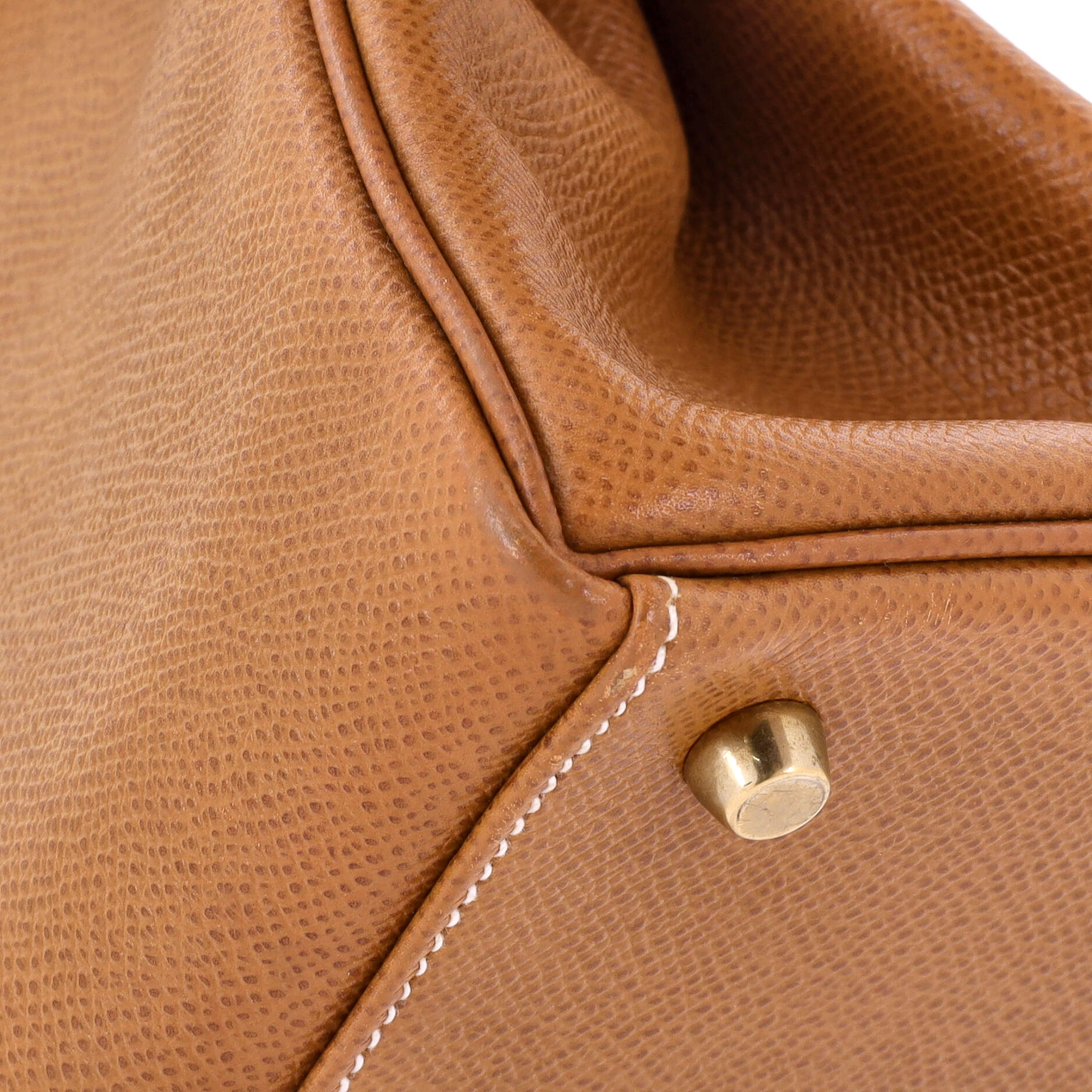Hermes Kelly Handbag Brown Courchevel with Gold Hardware 28