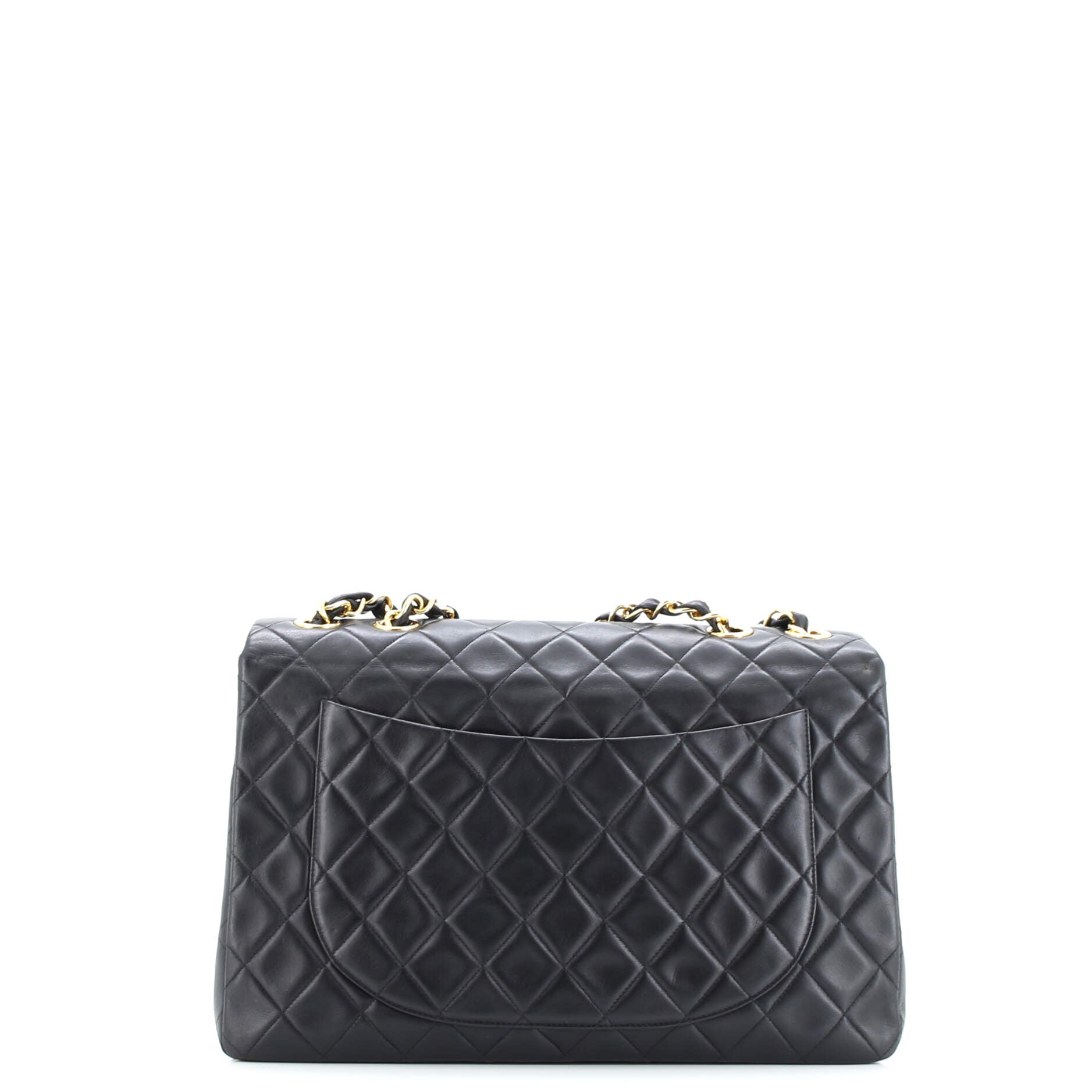 Chanel Vintage Classic Single Flap Bag Quilted Lambskin Jumbo