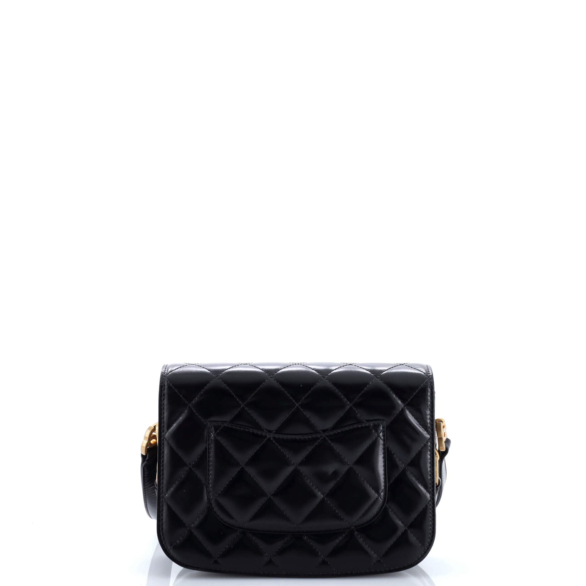 Chanel My Sweet CC Full Flap Messenger Bag Quilted Shiny Calfskin with Suede Mini