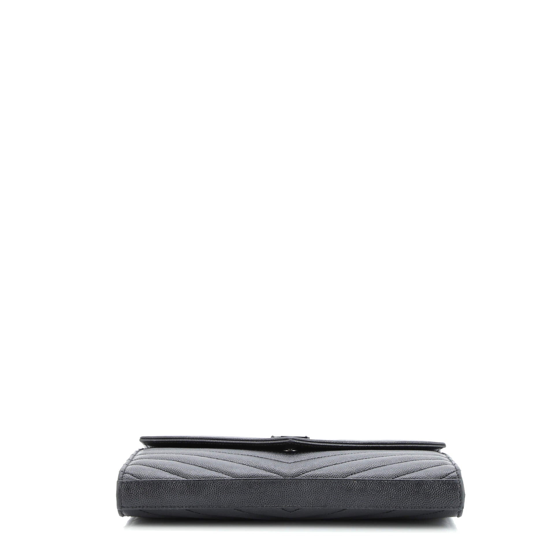 Saint Laurent Classic Monogram Wallet on Chain Matelasse Chevron Leather Medium