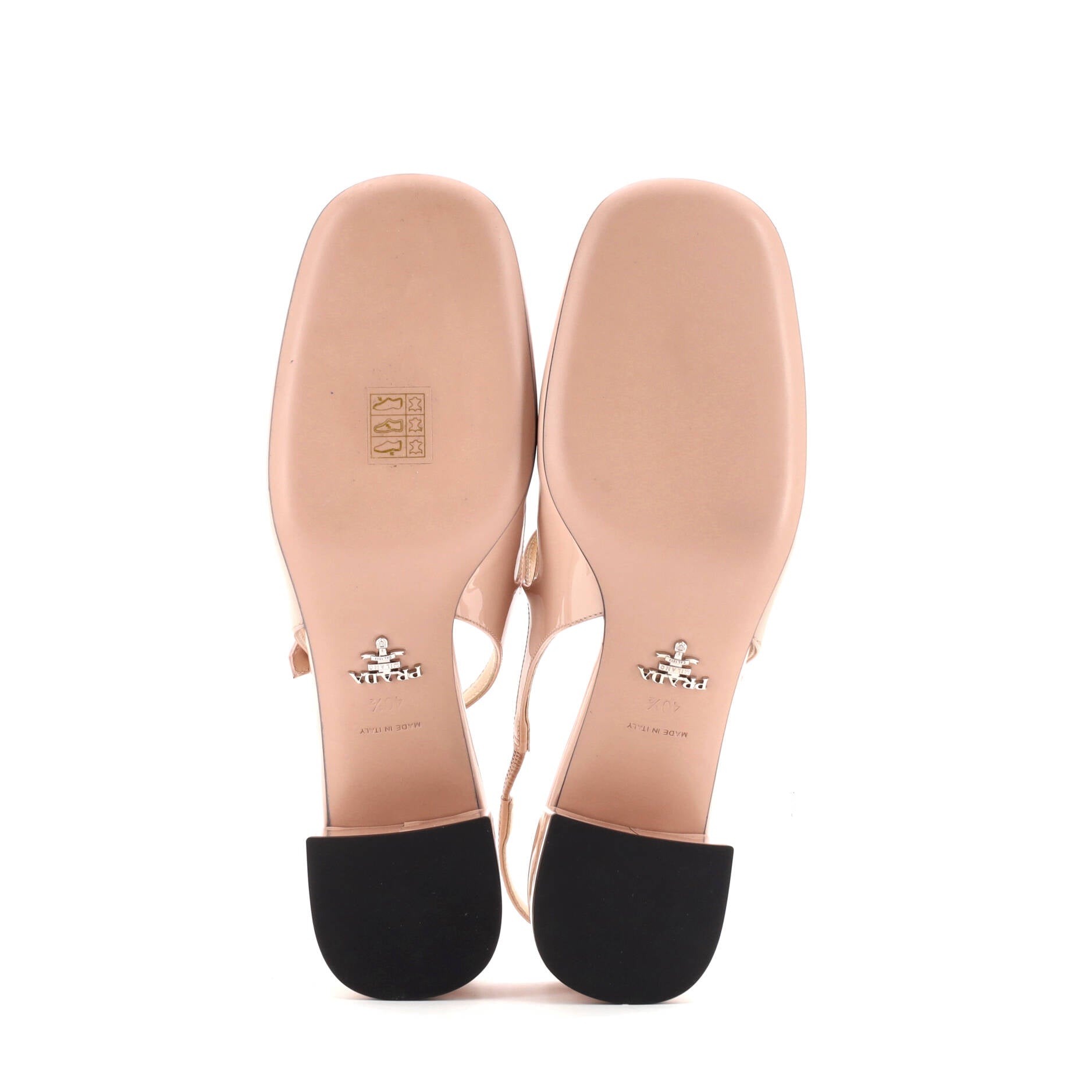 Prada Women's Triangle Logo Mary Jane Slingback Pumps Patent