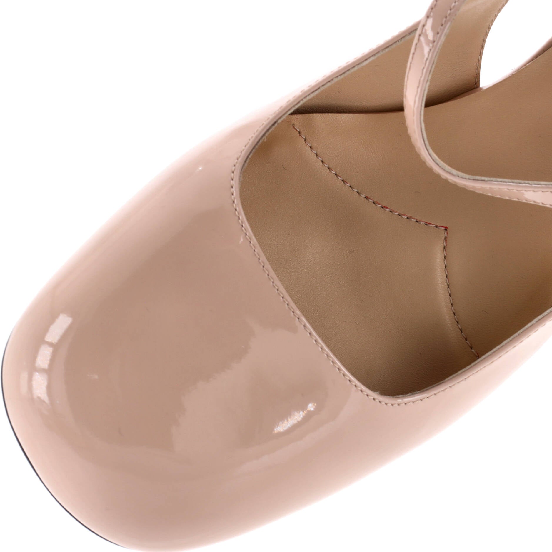 Prada Women's Triangle Logo Mary Jane Slingback Pumps Patent