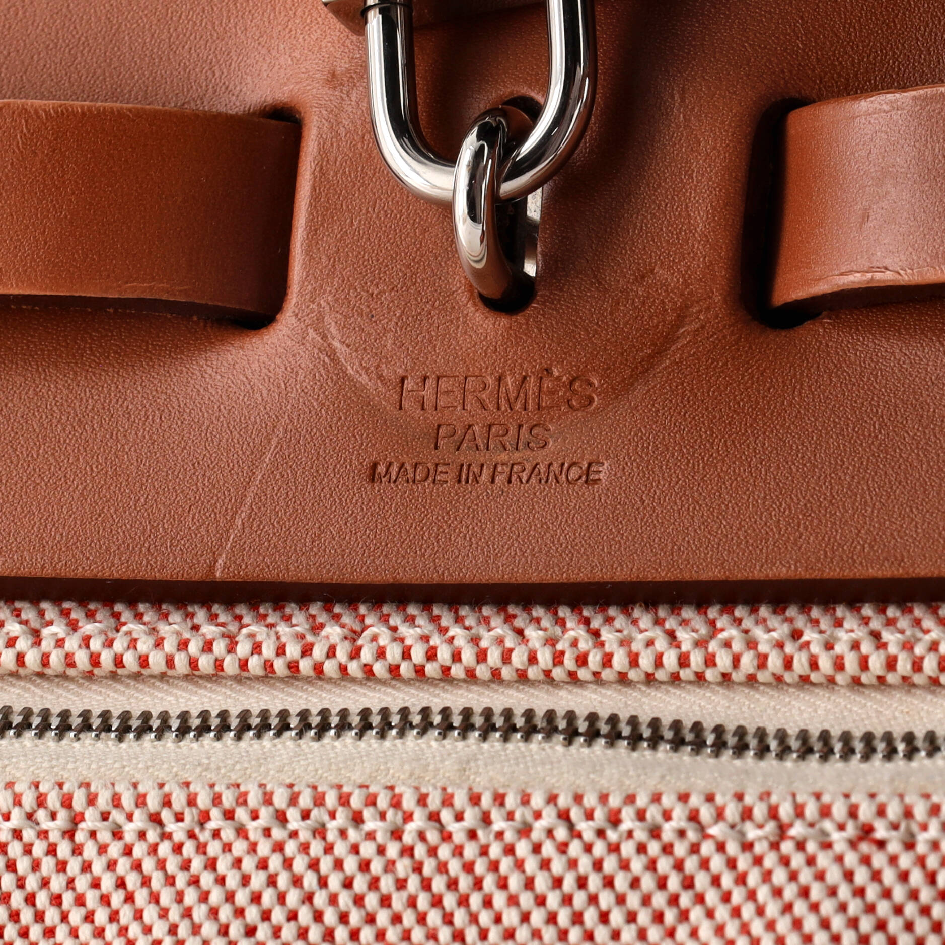 Hermes Herbag Zip Criss Viking Toile and Leather 31