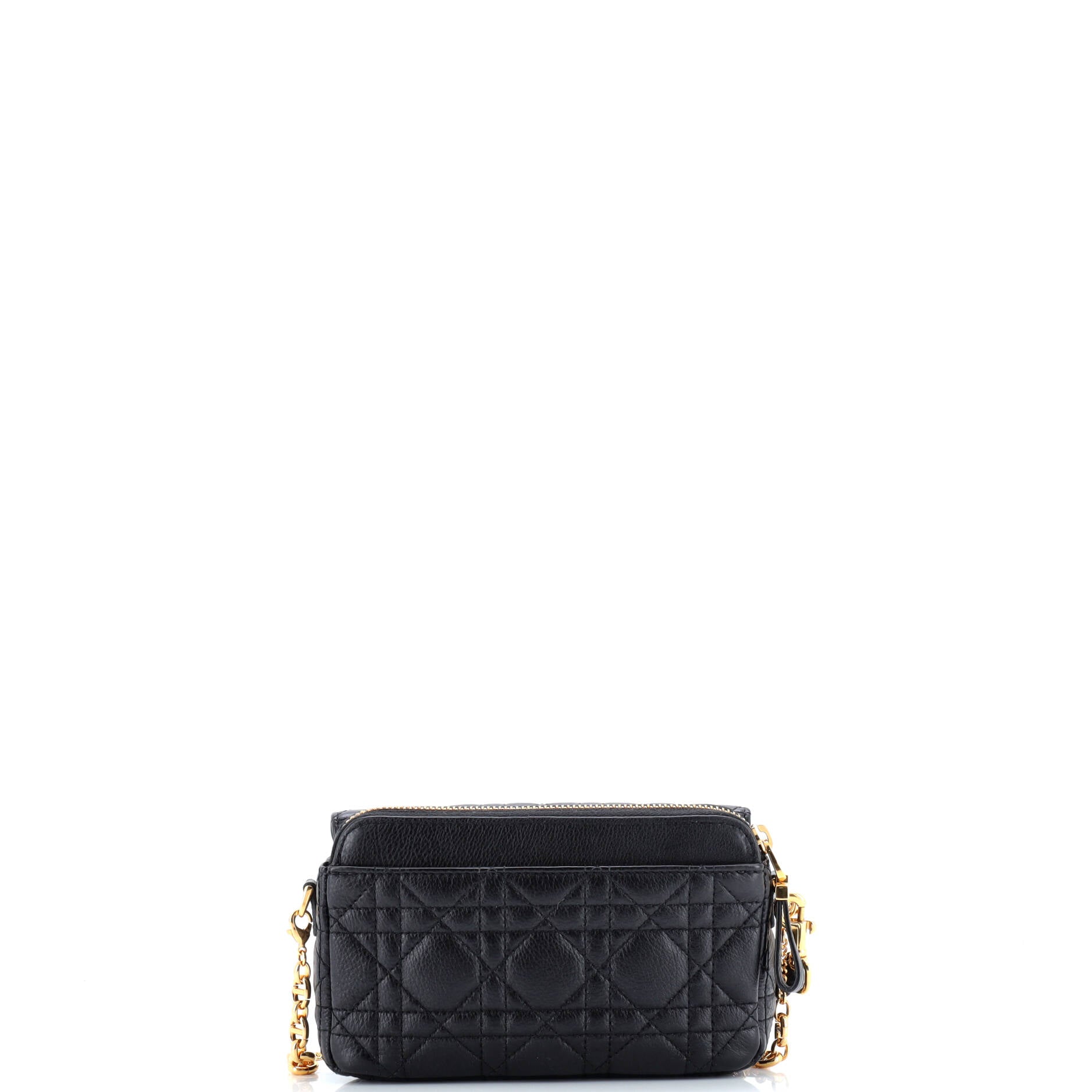 Christian Dior Caro Flap Double Pouch Crossbody Bag Cannage Quilt Calfskin