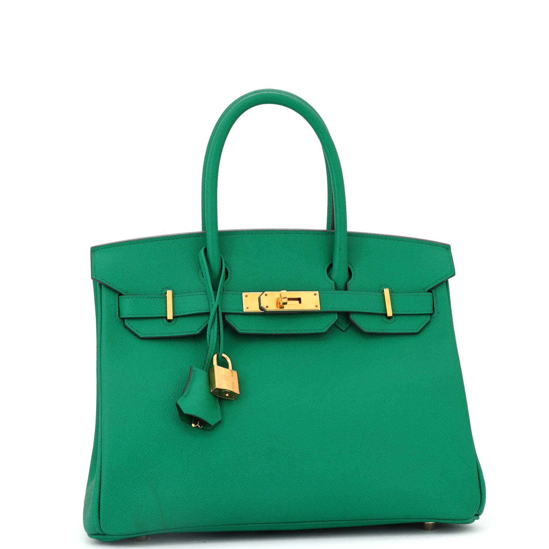 Hermes Birkin Handbag Green Epsom with Gold Hardware 30