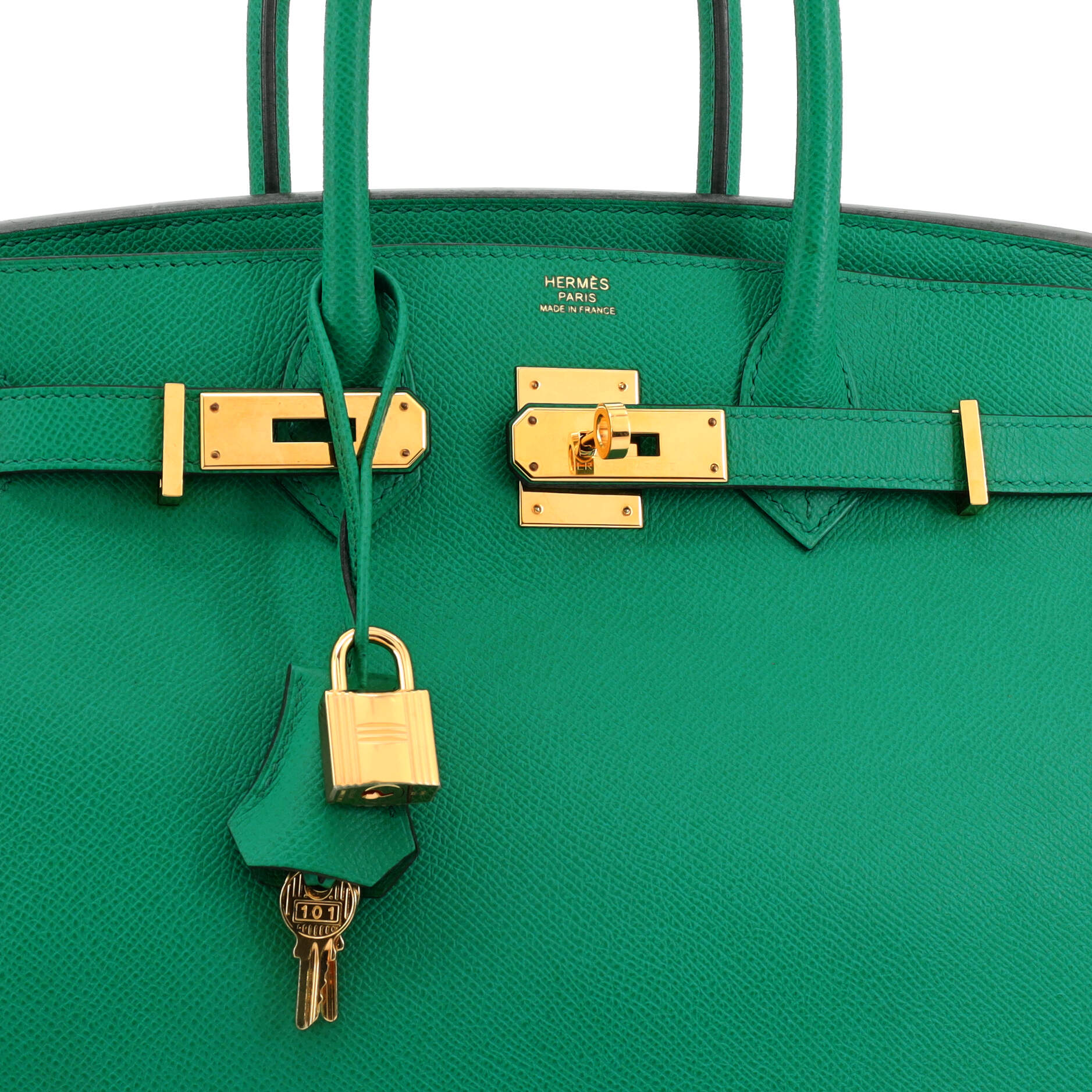 Hermes Birkin Handbag Green Epsom with Gold Hardware 30