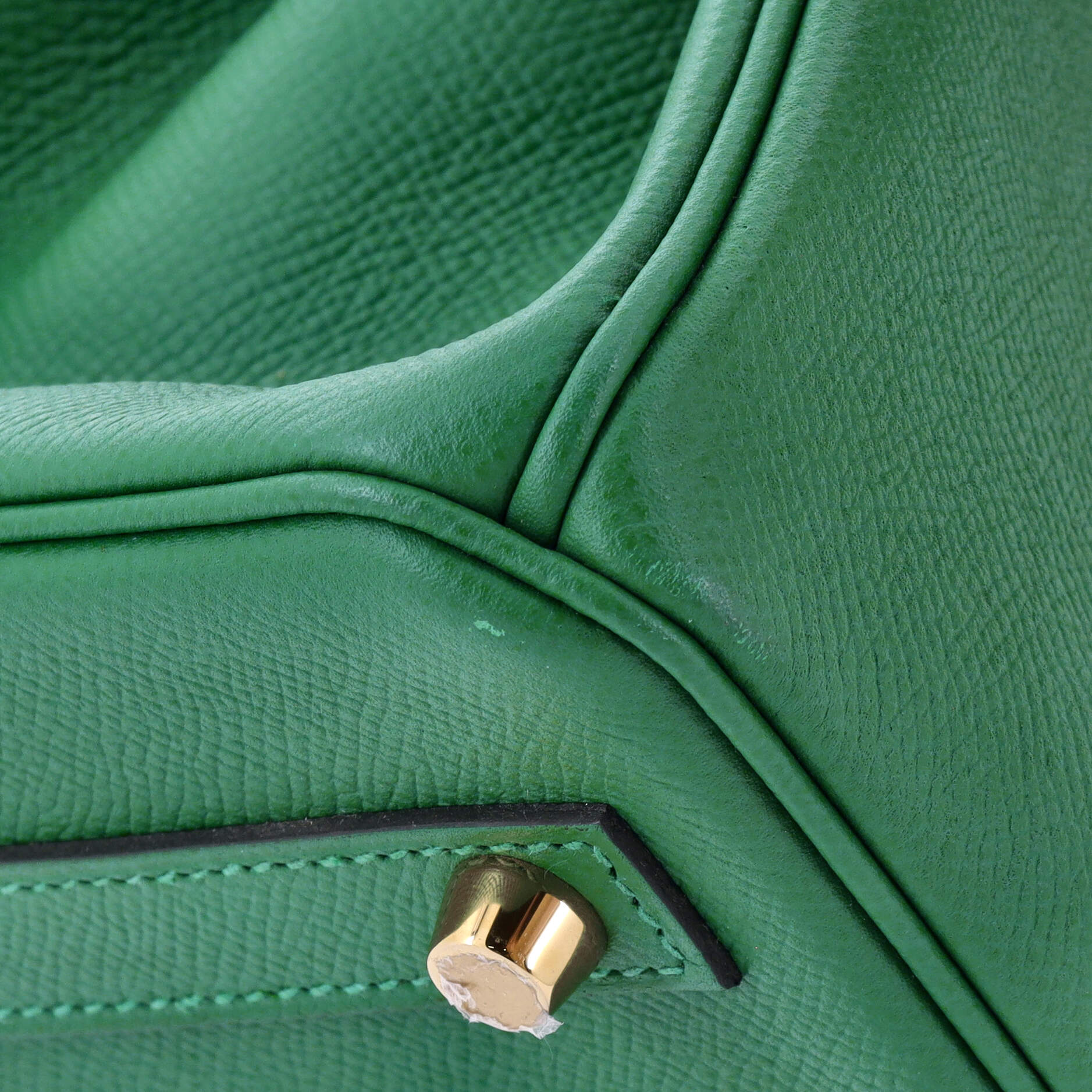 Hermes Birkin Handbag Green Epsom with Gold Hardware 30