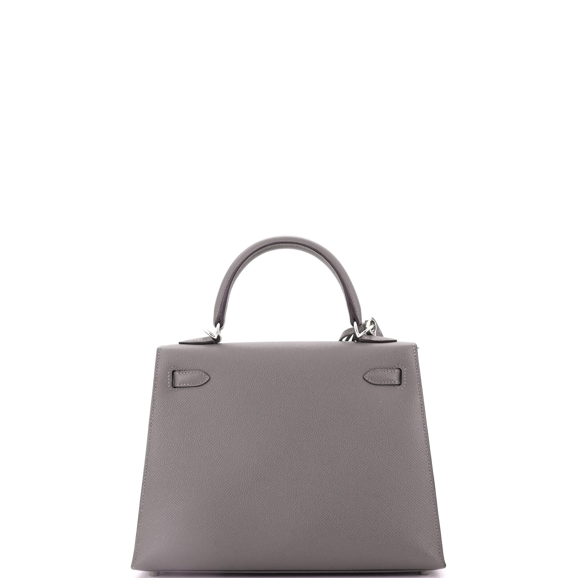 Hermes Kelly Handbag Grey Epsom with Palladium Hardware 25