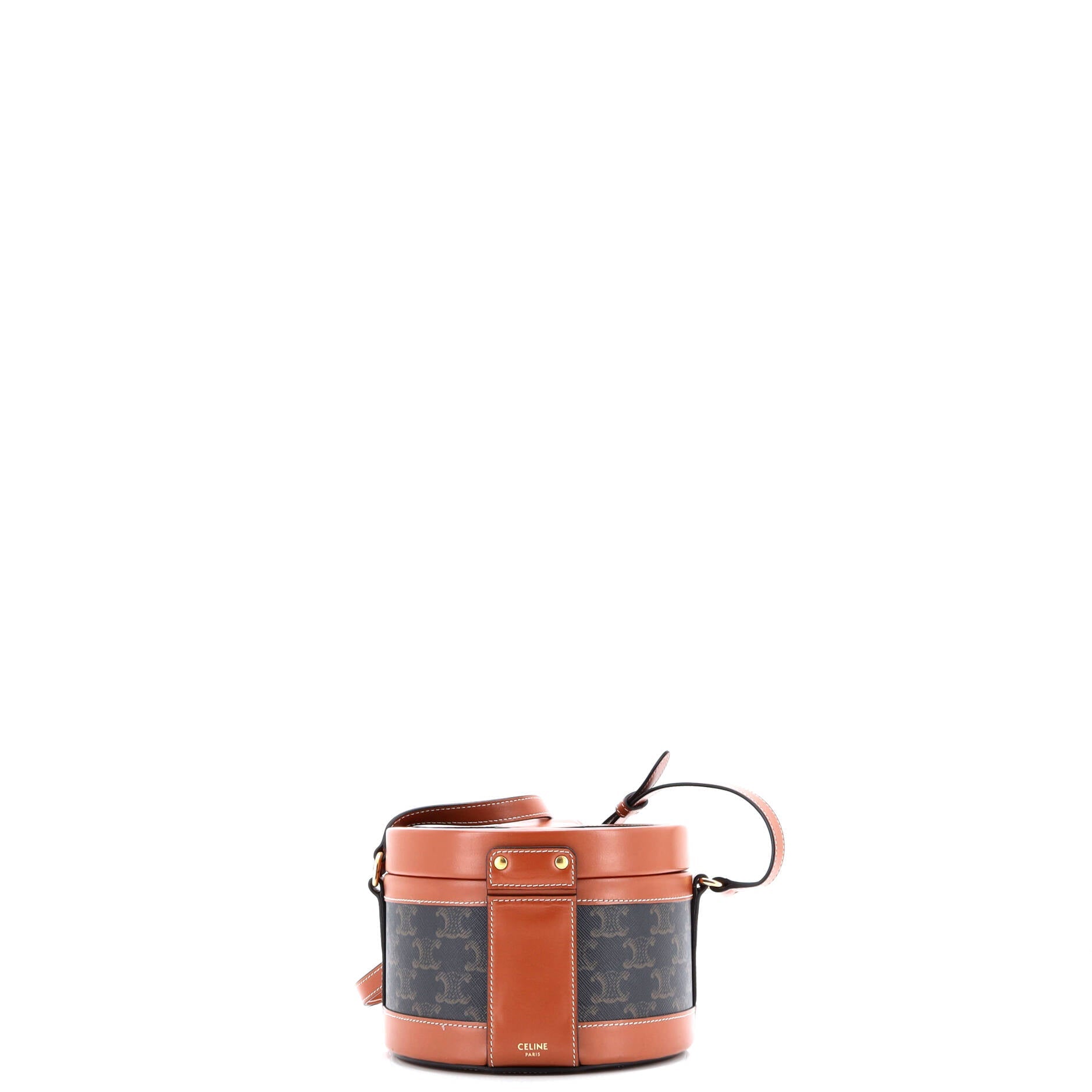 Celine Tambour Bag Triomphe Coated Canvas Medium