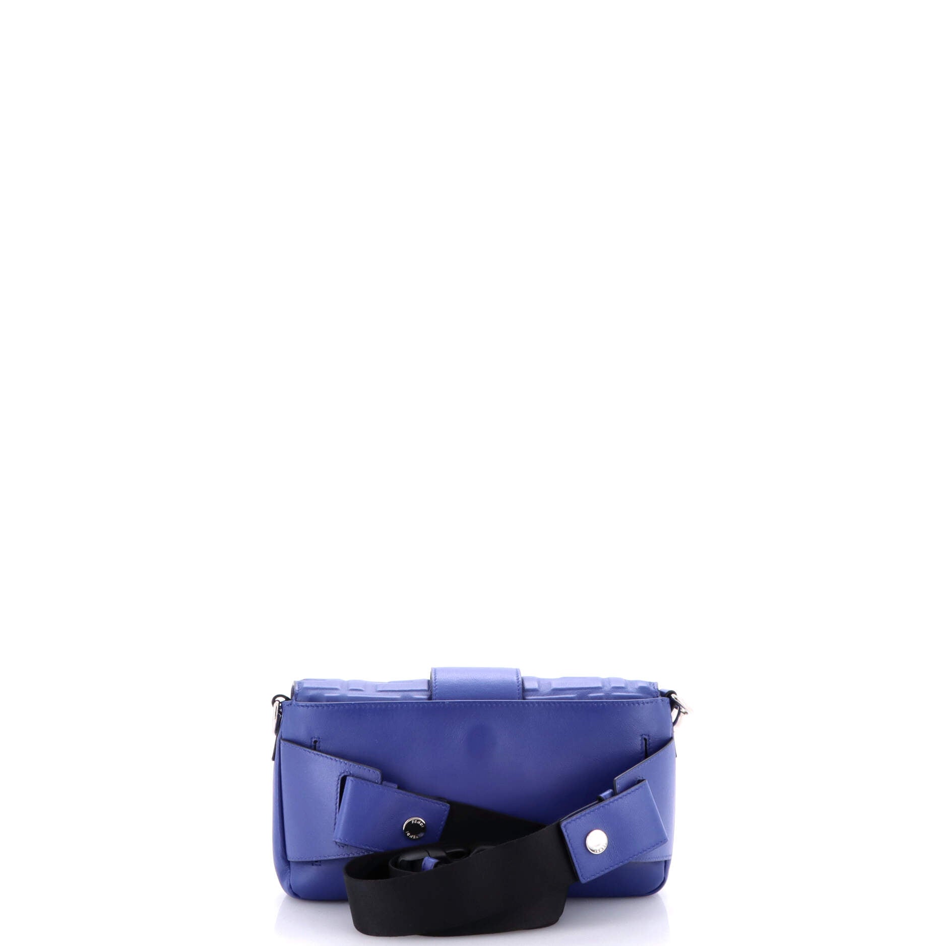 Fendi Baguette Convertible Belt Bag Zucca Embossed Leather Medium