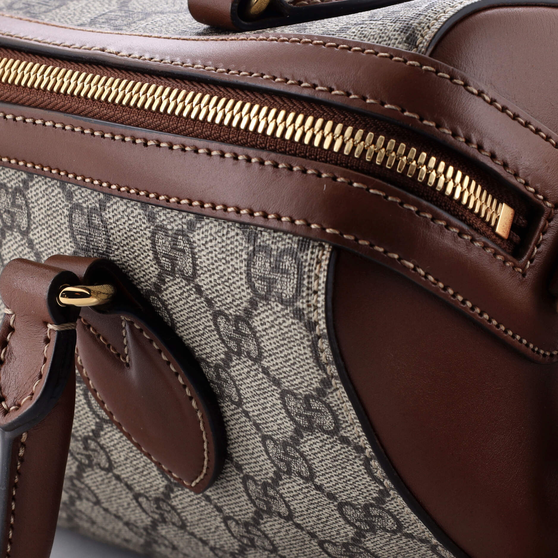 Gucci Convertible Boston Bag GG Coated Canvas and Leather Small