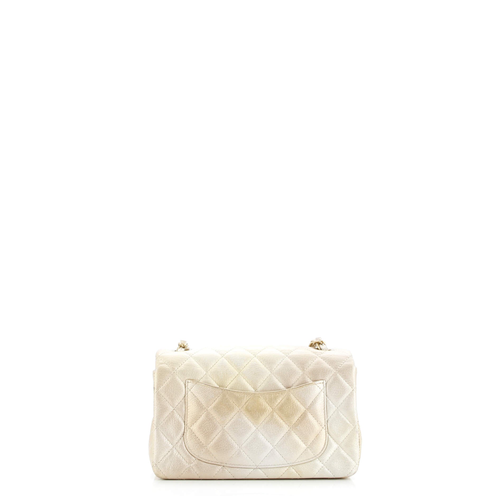 Chanel Classic Single Flap Bag Quilted Ombre Metallic Goatskin Mini