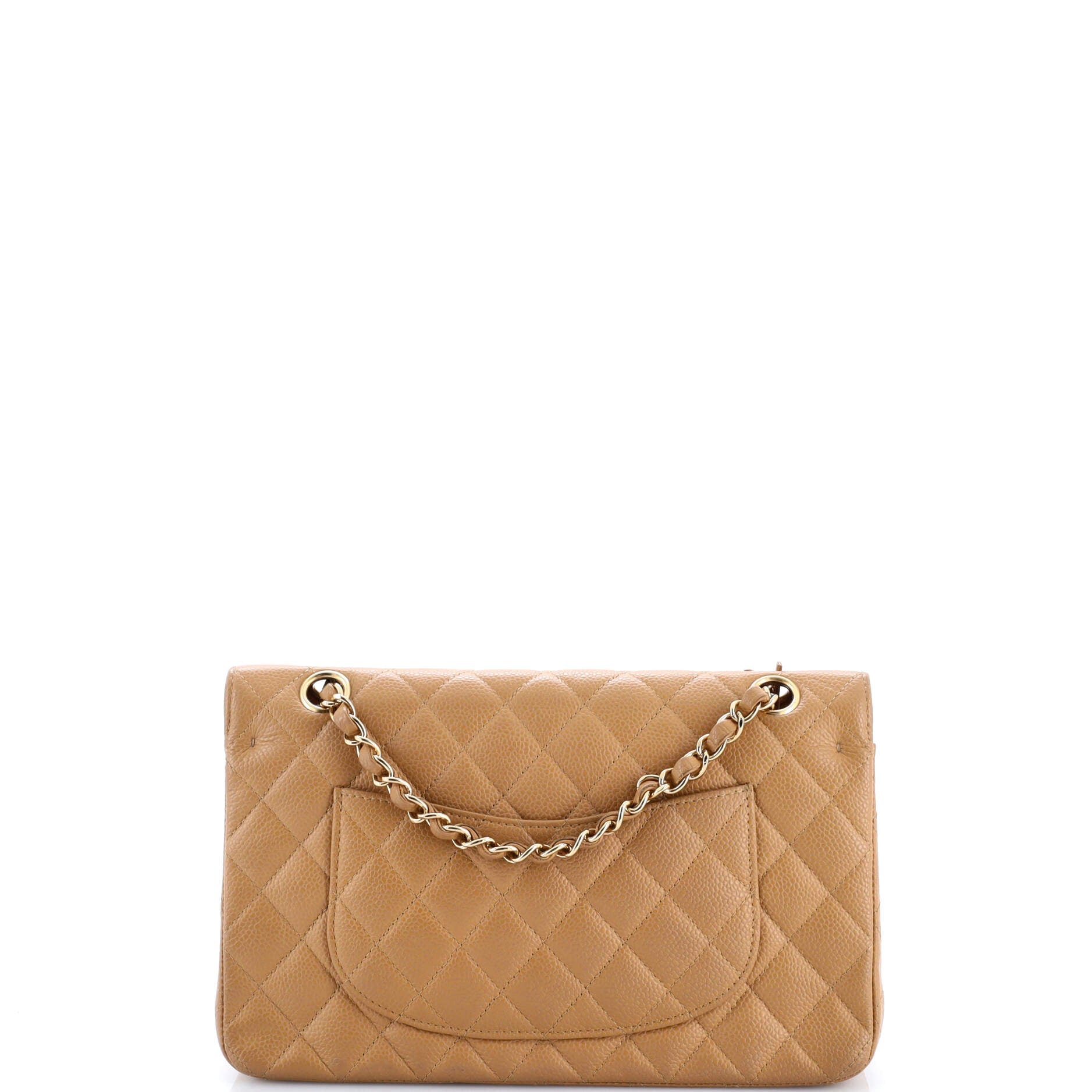 Chanel Vintage Classic Double Flap Bag Quilted Caviar Medium
