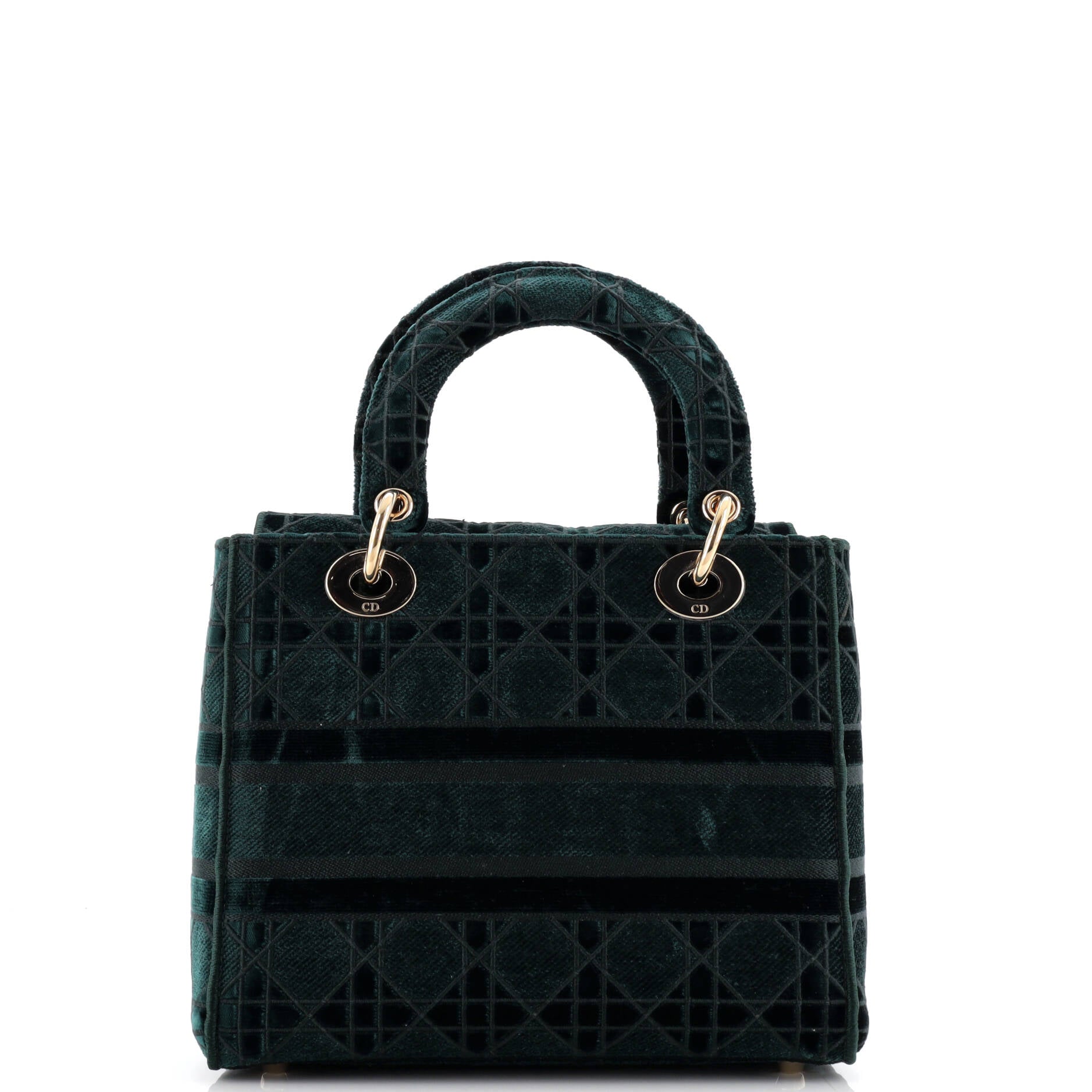 Christian Dior Lady D-Lite Bag Cannage Embroidered Velvet Medium