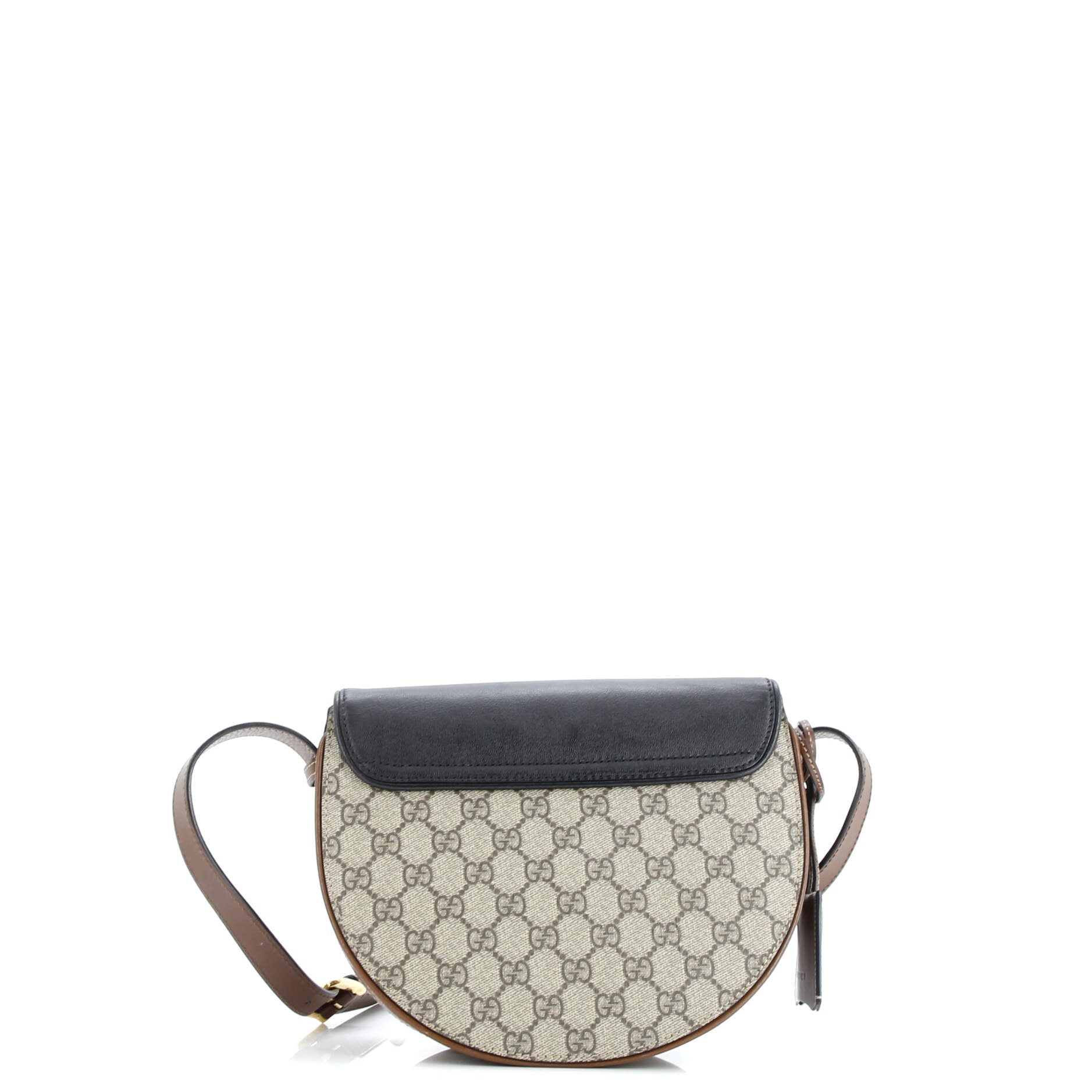 Gucci Padlock Saddle Shoulder Bag GG Coated Canvas and Leather Small