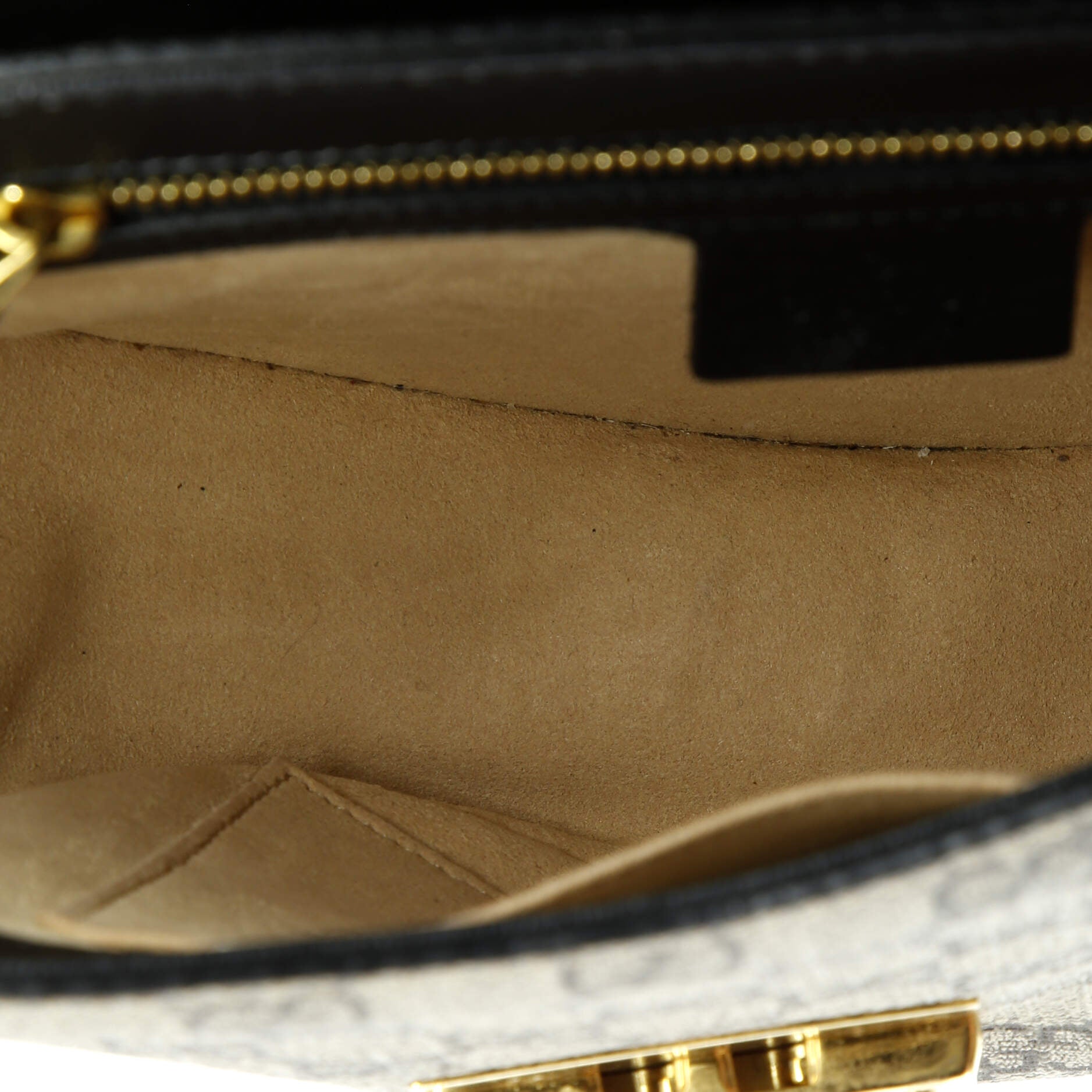 Gucci Padlock Saddle Shoulder Bag GG Coated Canvas and Leather Small