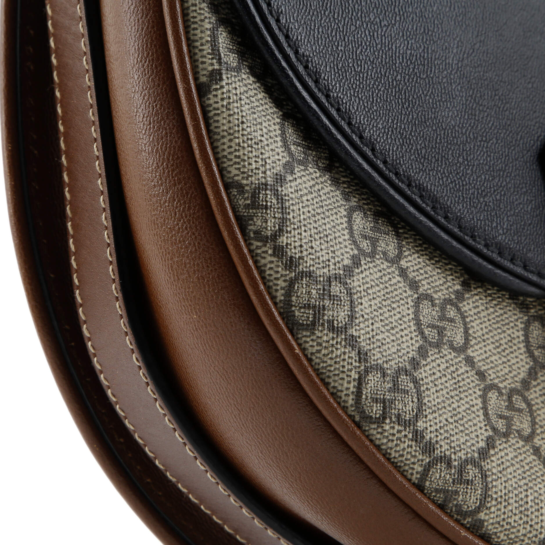 Gucci Padlock Saddle Shoulder Bag GG Coated Canvas and Leather Small