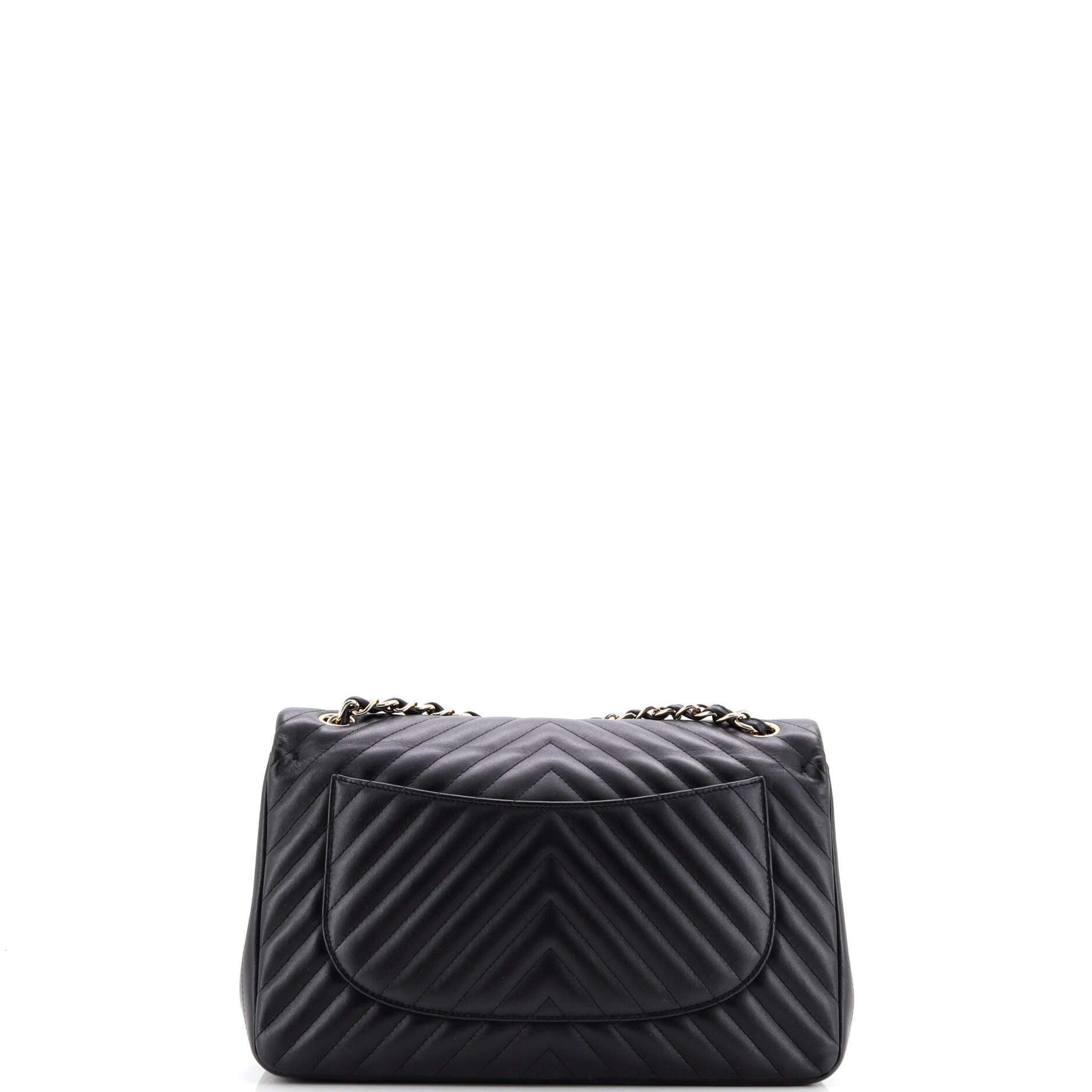 Chanel Classic Double Flap Bag Chevron Lambskin Jumbo