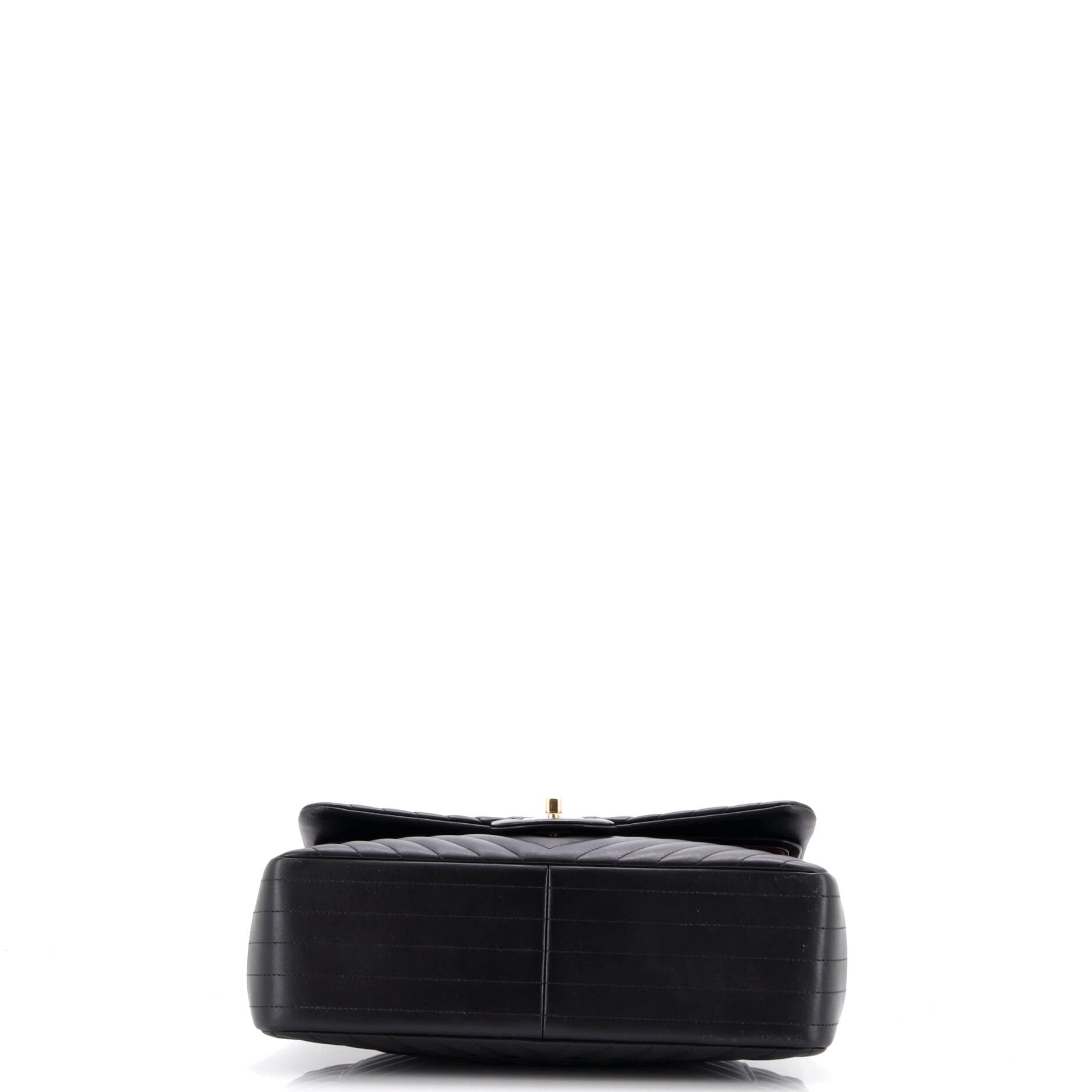 Chanel Classic Double Flap Bag Chevron Lambskin Jumbo