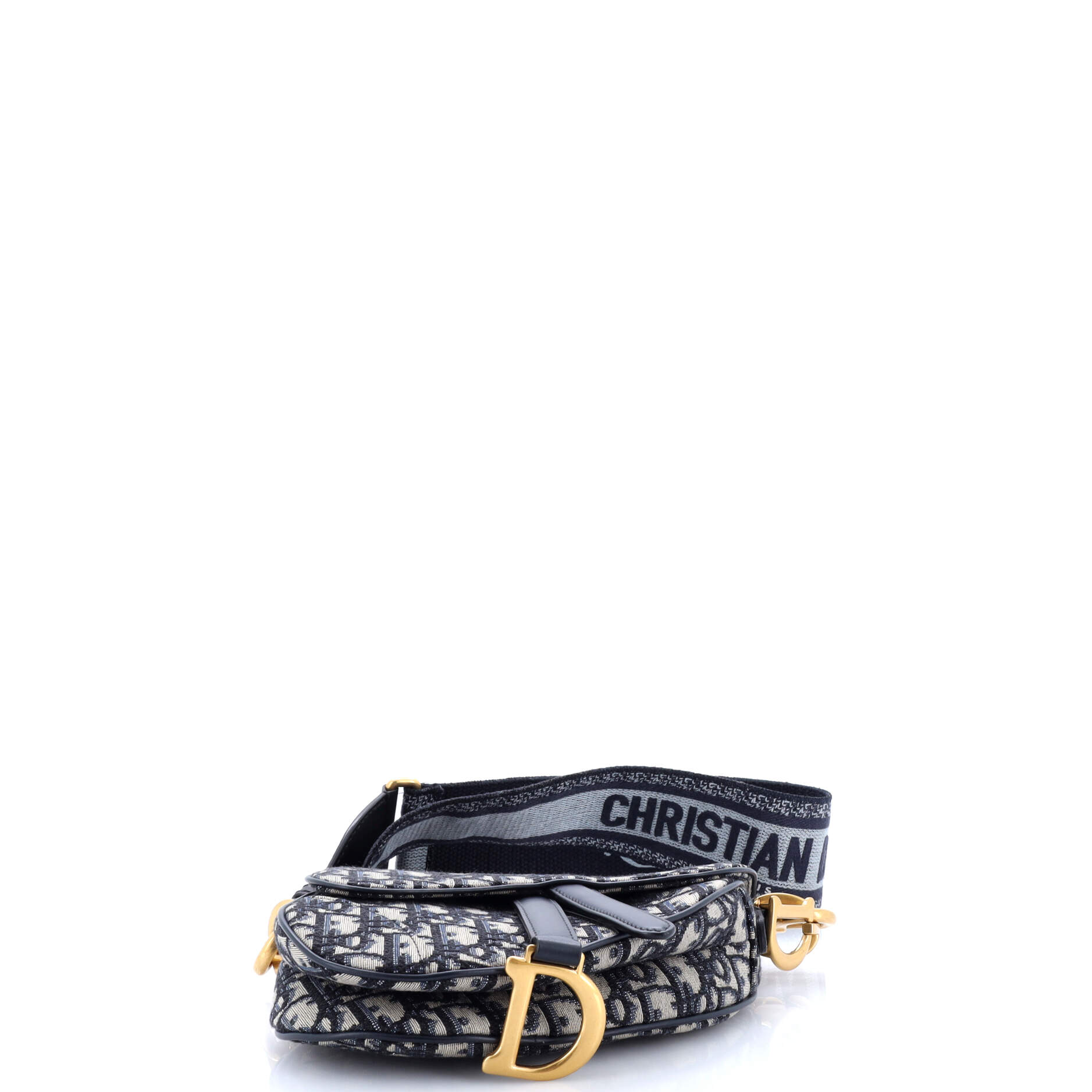 Christian Dior Saddle Handbag with Strap Oblique Canvas Mini